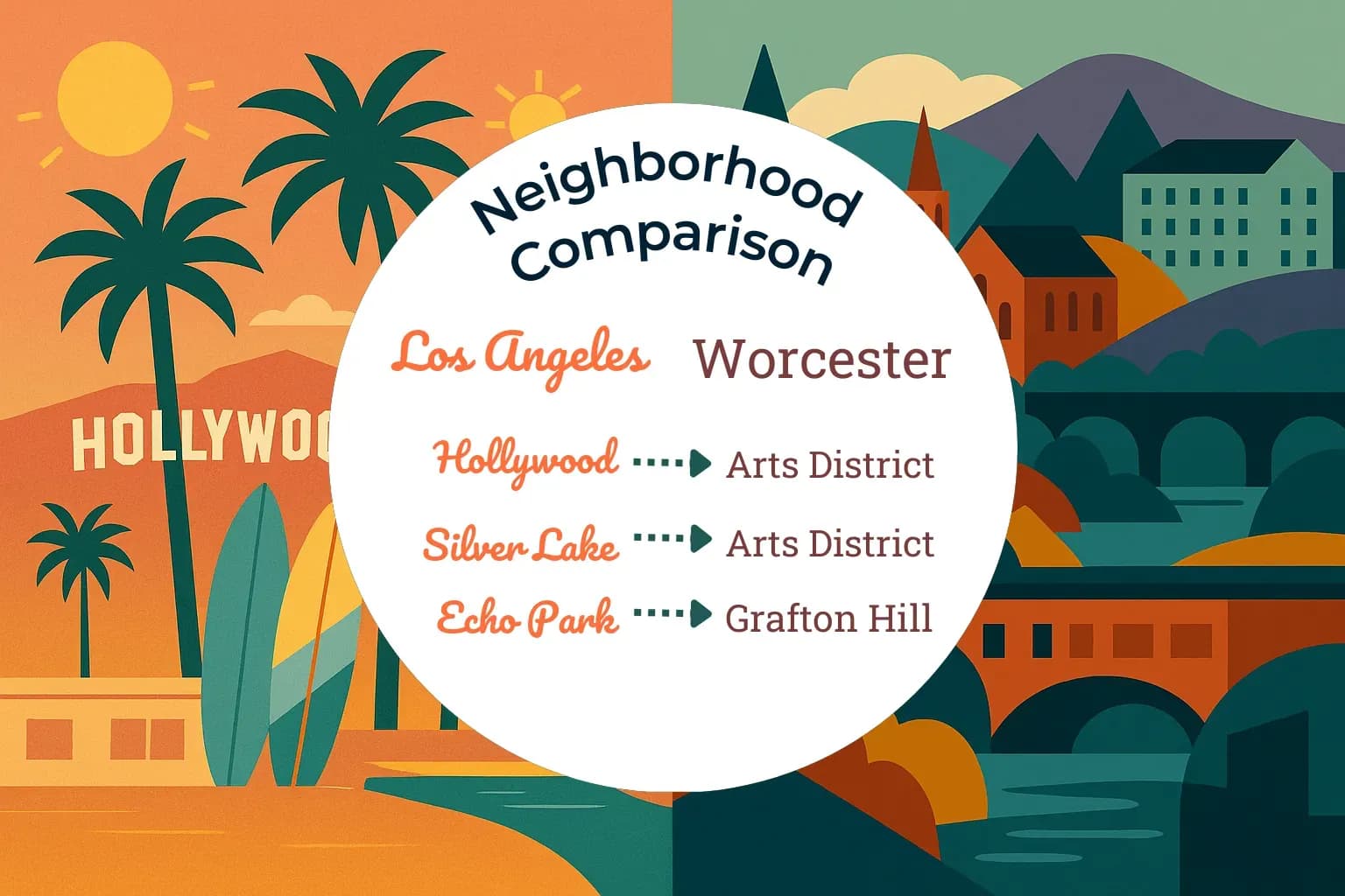 Los Angeles vs Worcester Neighborhood Comparison