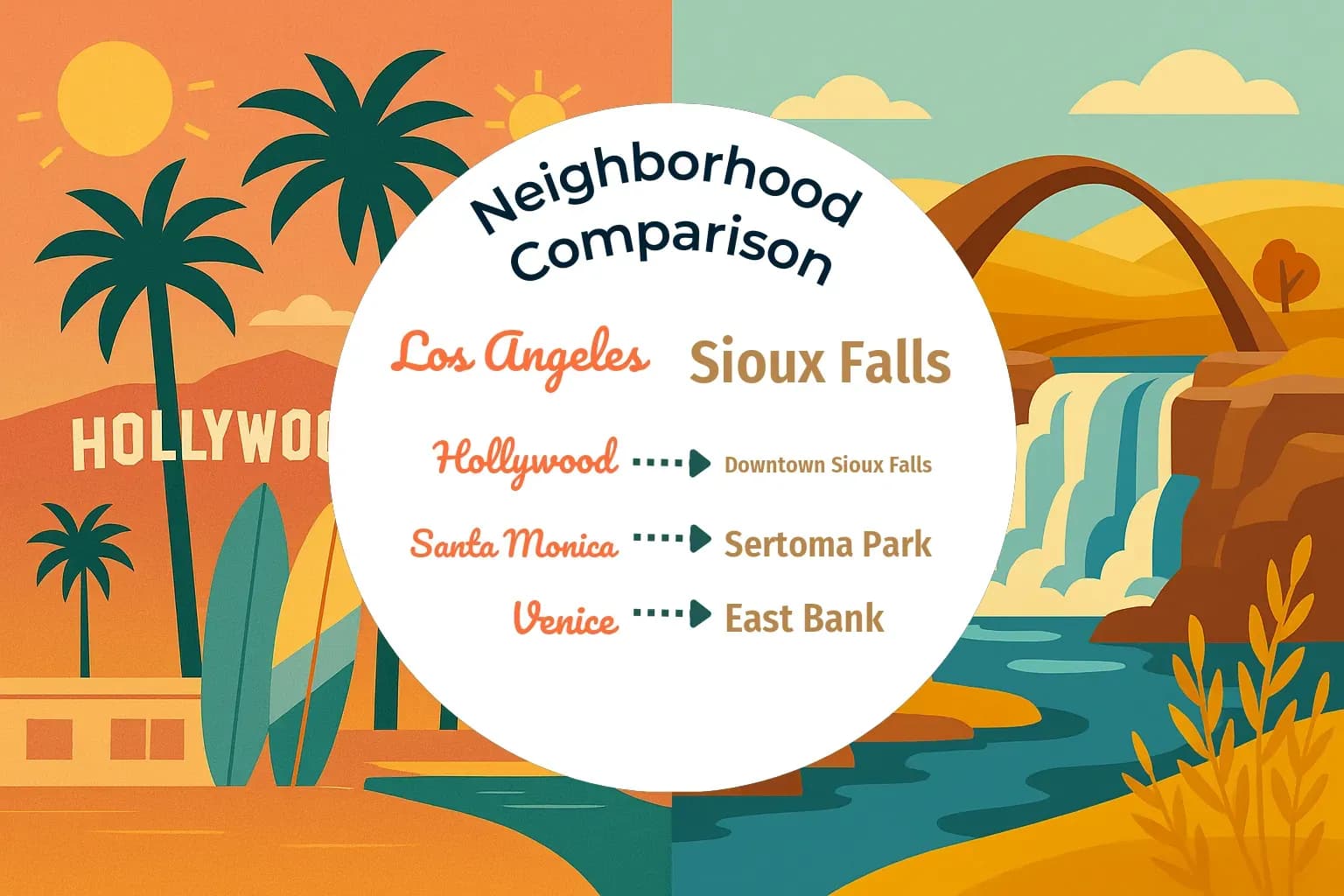 Los Angeles vs Sioux Falls Neighborhood Comparison