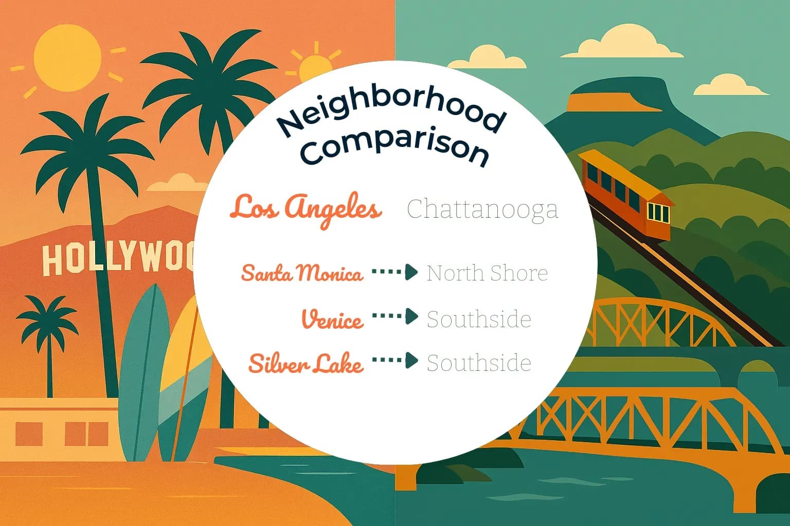 Los Angeles vs Chattanooga Neighborhood Comparison