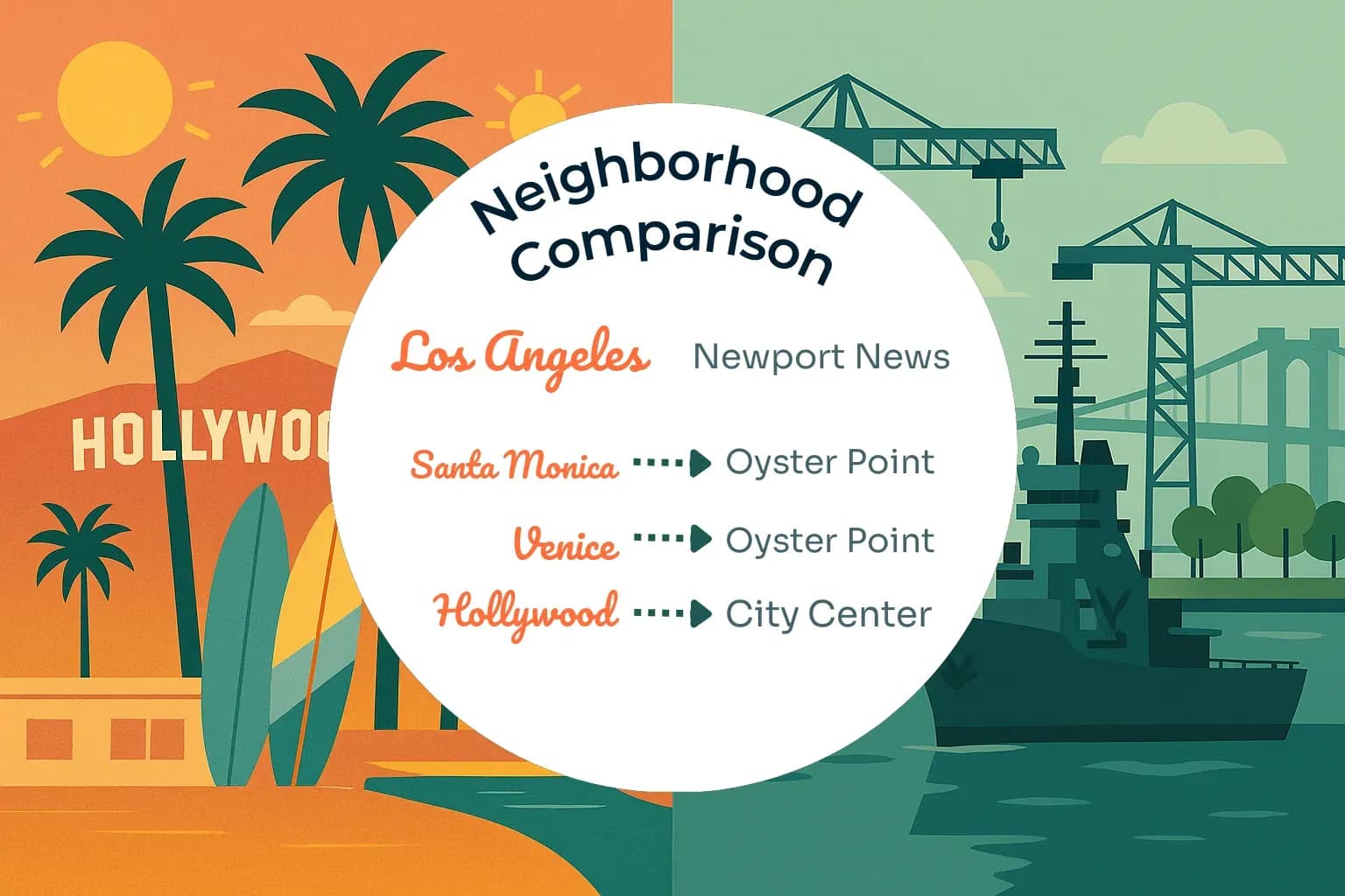 Los Angeles vs Newport News Neighborhood Comparison