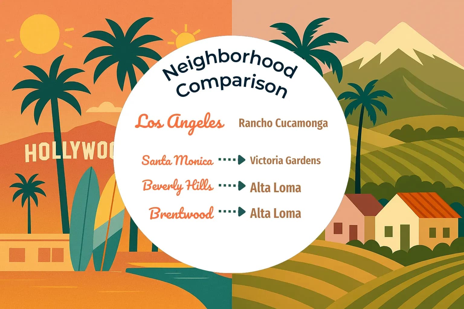 Los Angeles vs Rancho Cucamonga Neighborhood Comparison