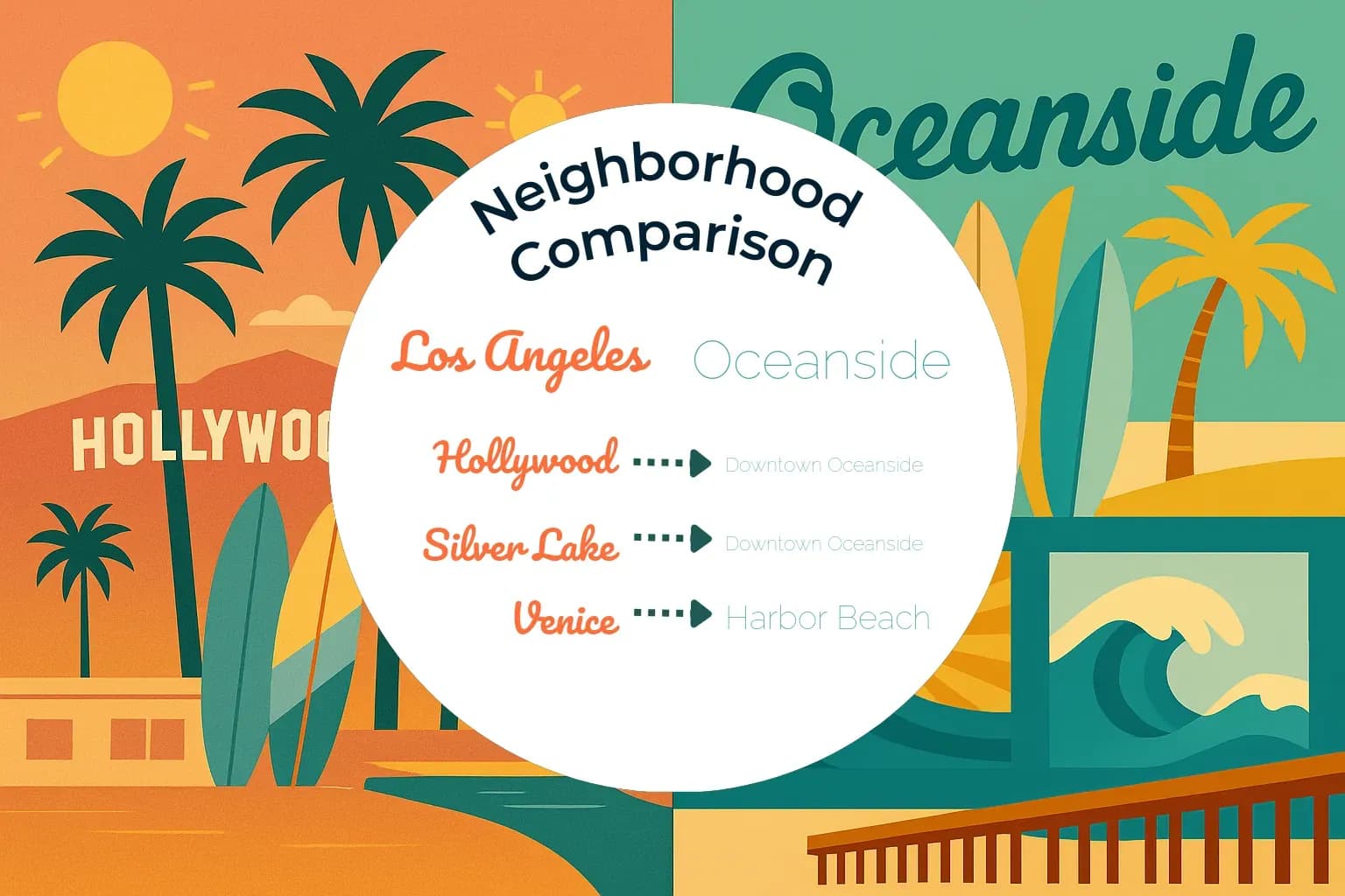 Los Angeles vs Oceanside Neighborhood Comparison