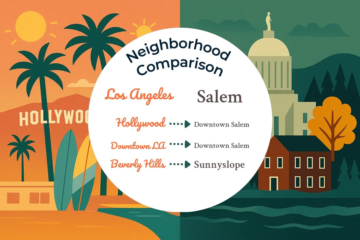 Los Angeles vs Salem Neighborhood Comparison