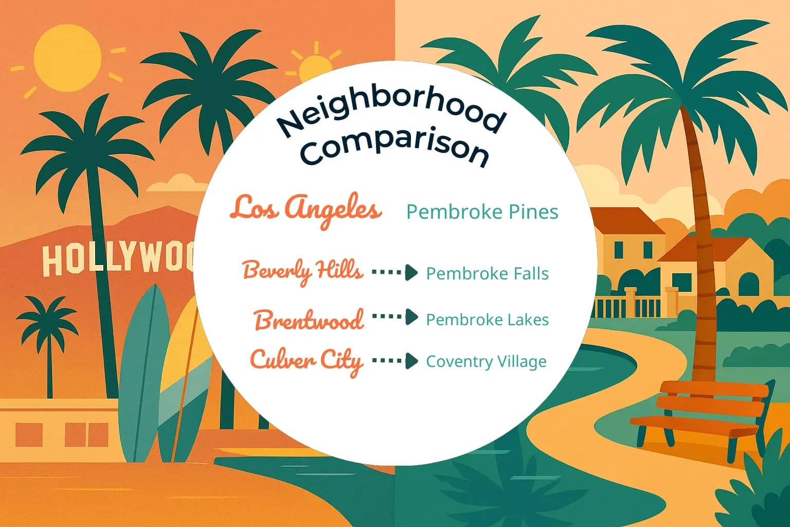 Los Angeles vs Pembroke Pines Neighborhood Comparison