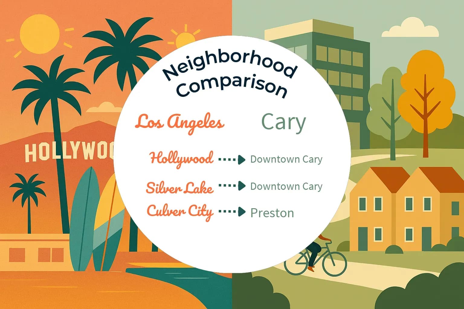 Los Angeles vs Cary Neighborhood Comparison
