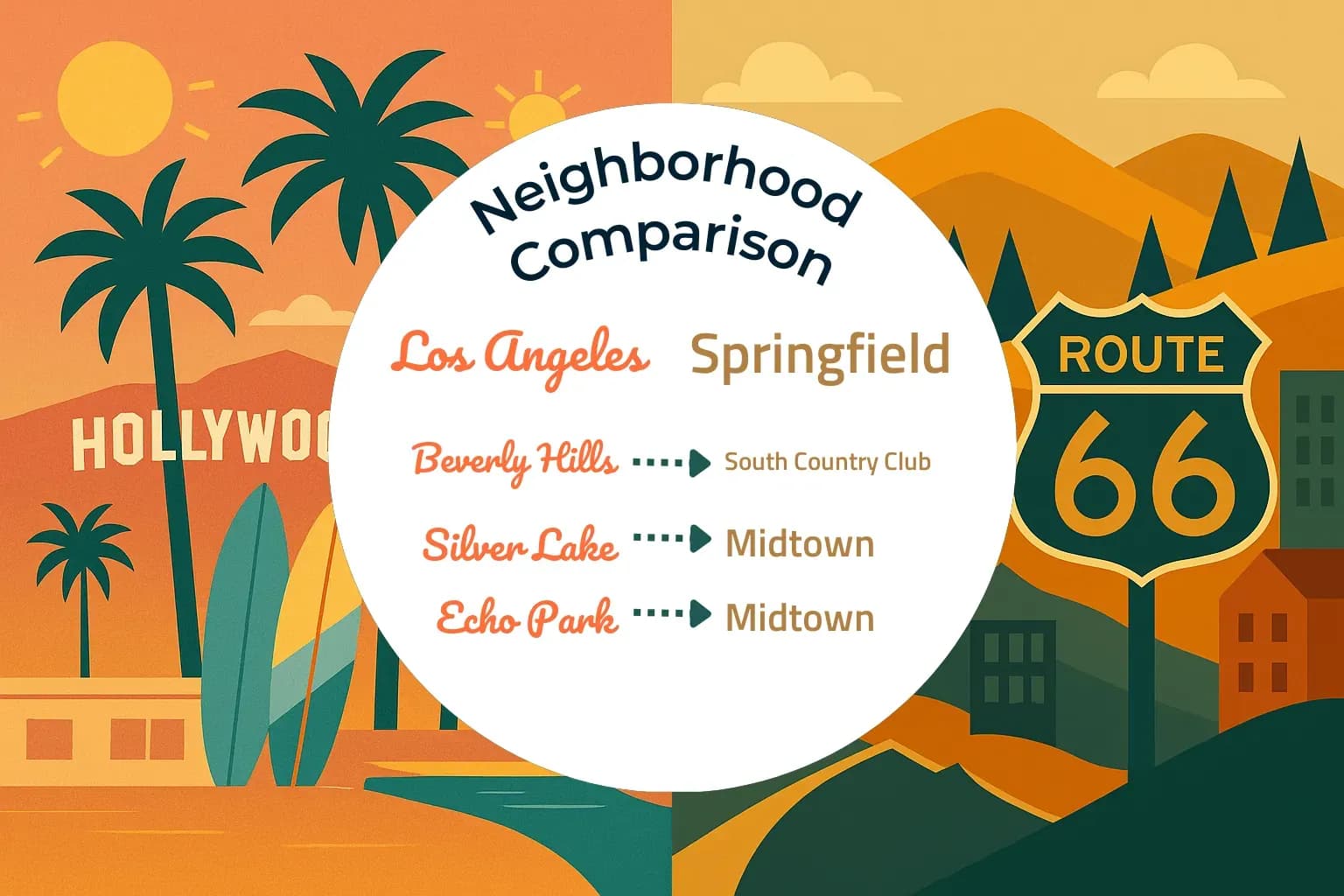 Los Angeles vs Springfield Neighborhood Comparison