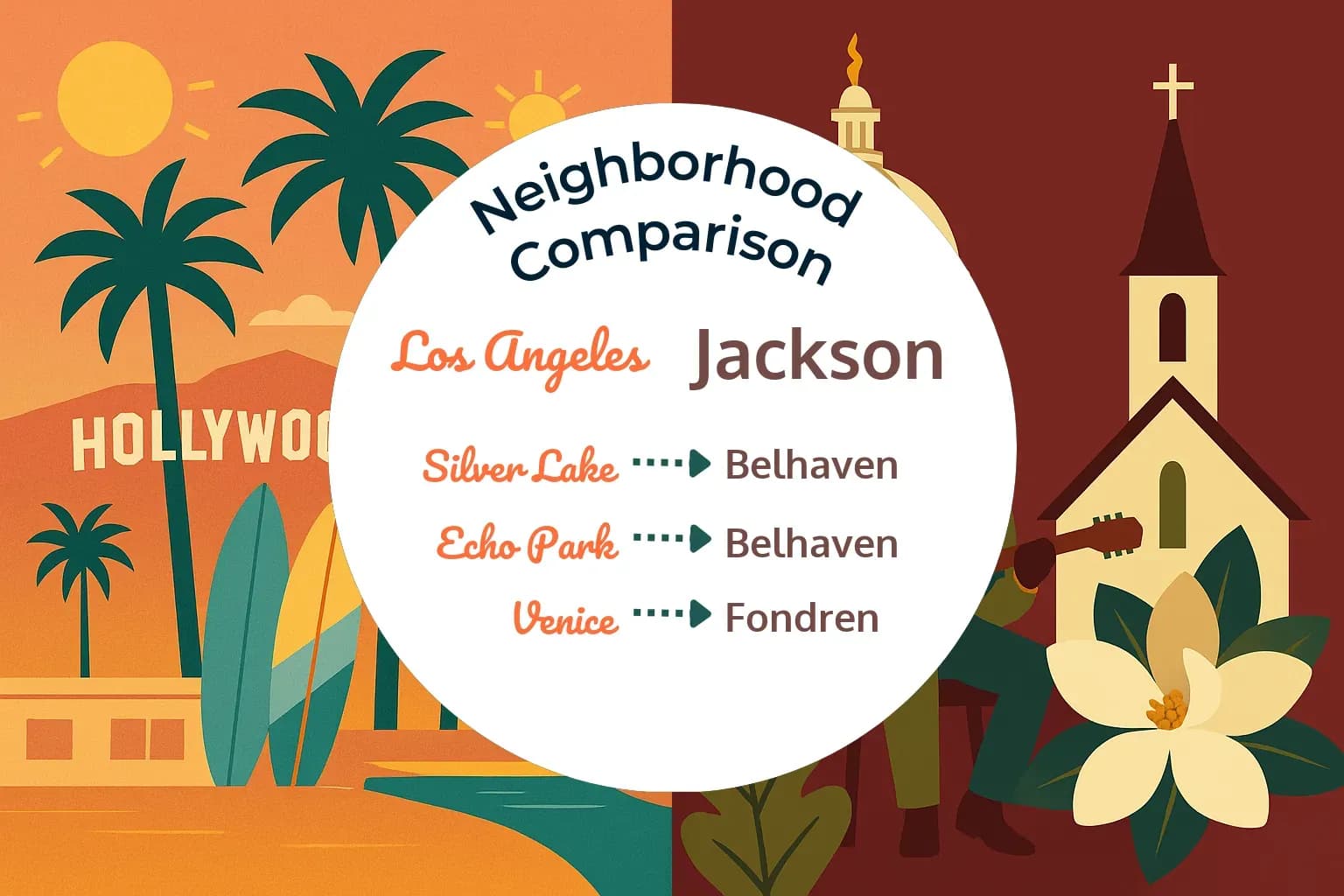 Los Angeles vs Jackson Neighborhood Comparison