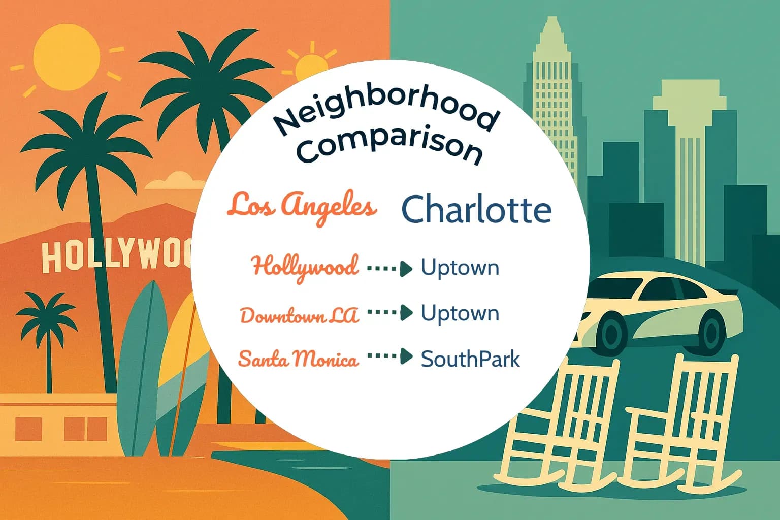 Los Angeles vs Charlotte Neighborhood Comparison