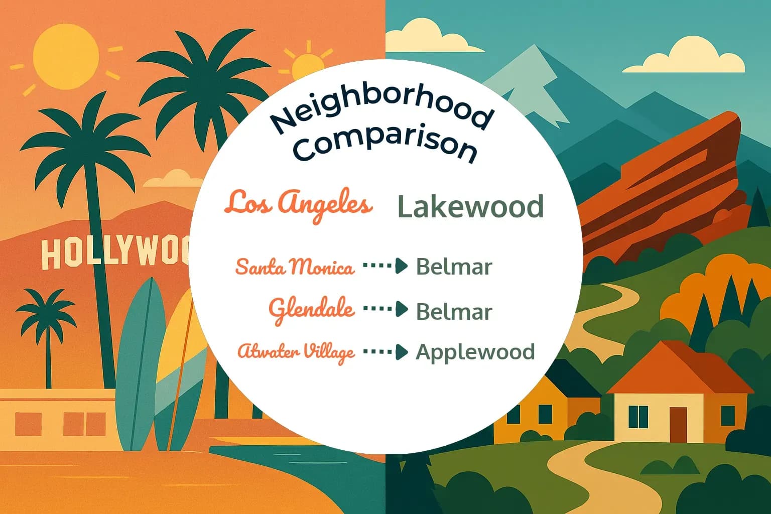 Los Angeles vs Lakewood Neighborhood Comparison