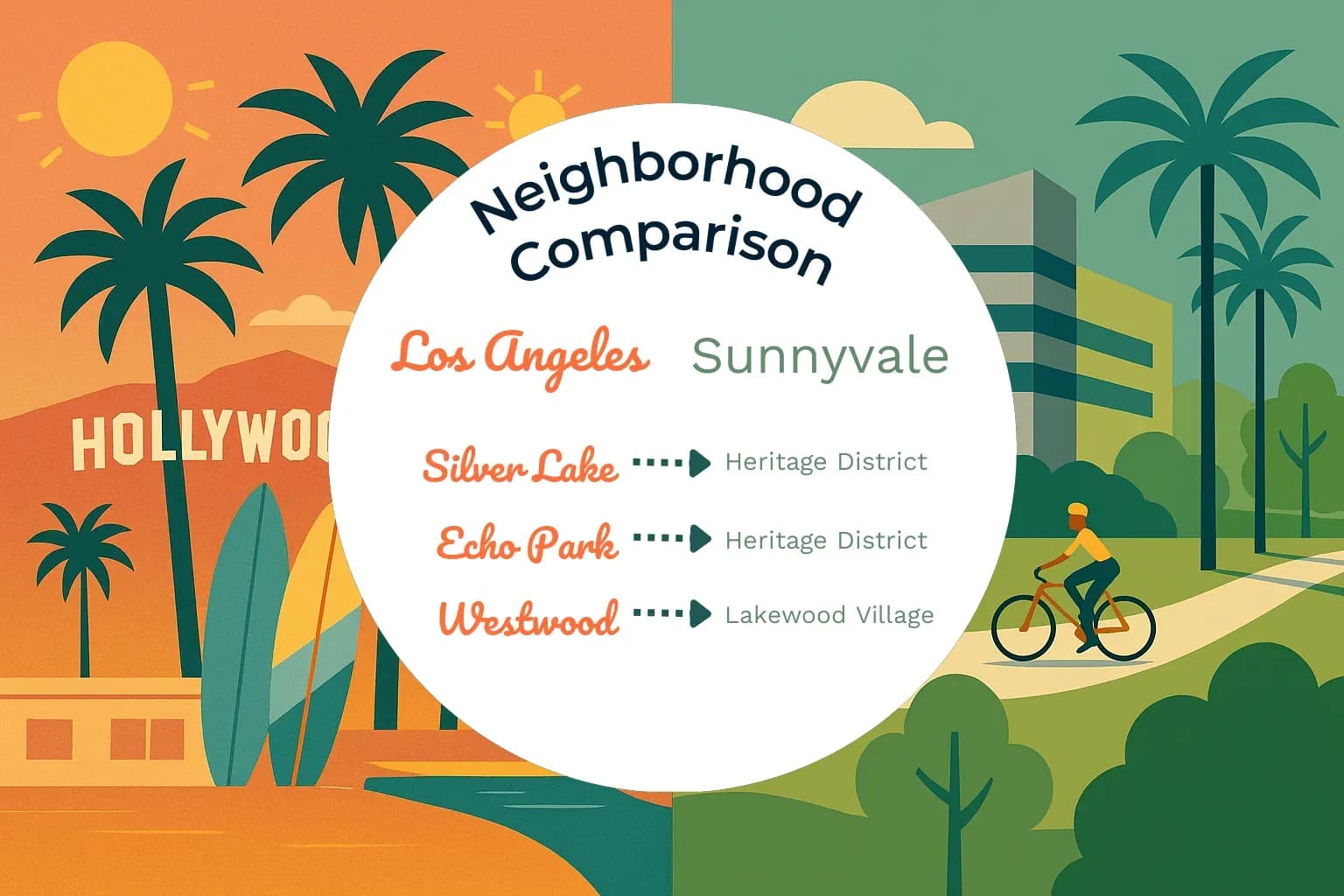 Los Angeles vs Sunnyvale Neighborhood Comparison