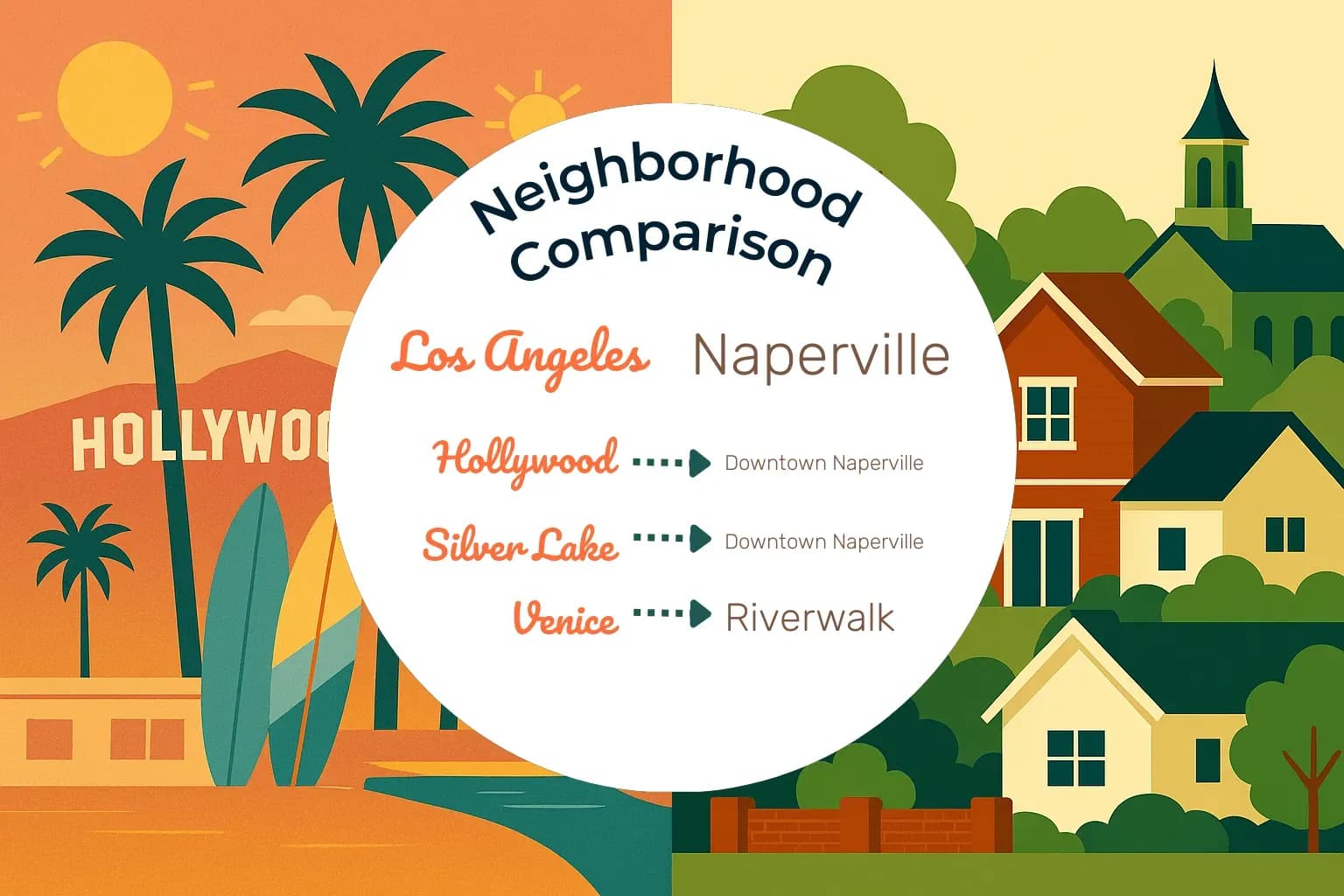 Los Angeles vs Naperville Neighborhood Comparison