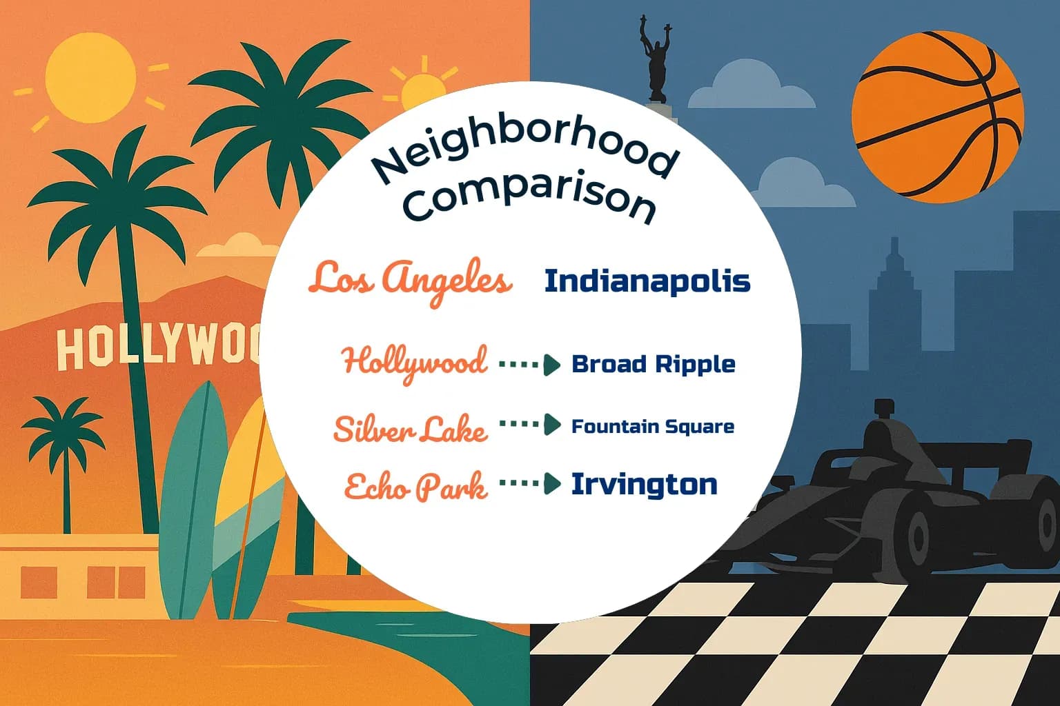 Los Angeles vs Indianapolis Neighborhood Comparison
