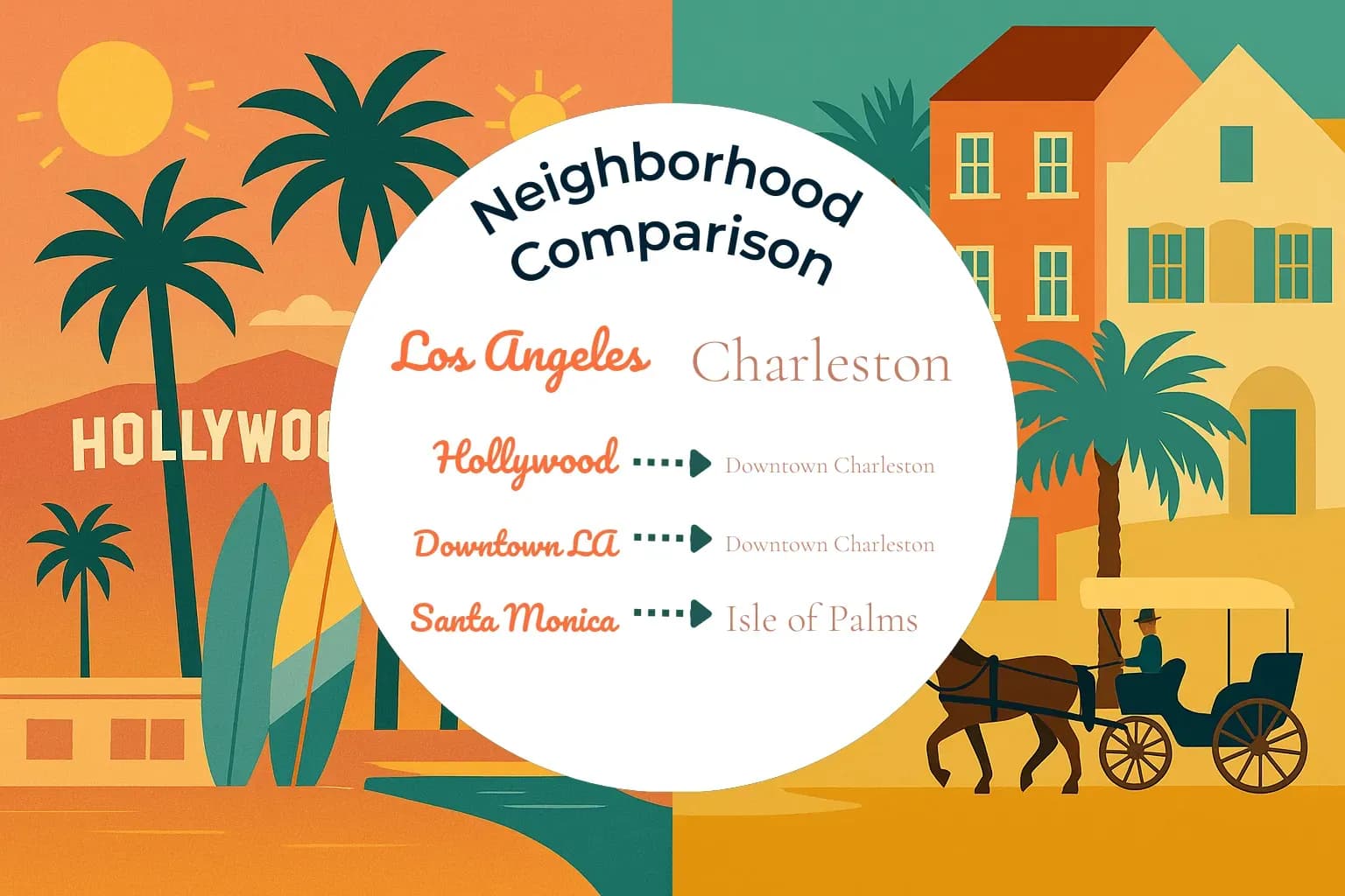 Los Angeles vs Charleston Neighborhood Comparison