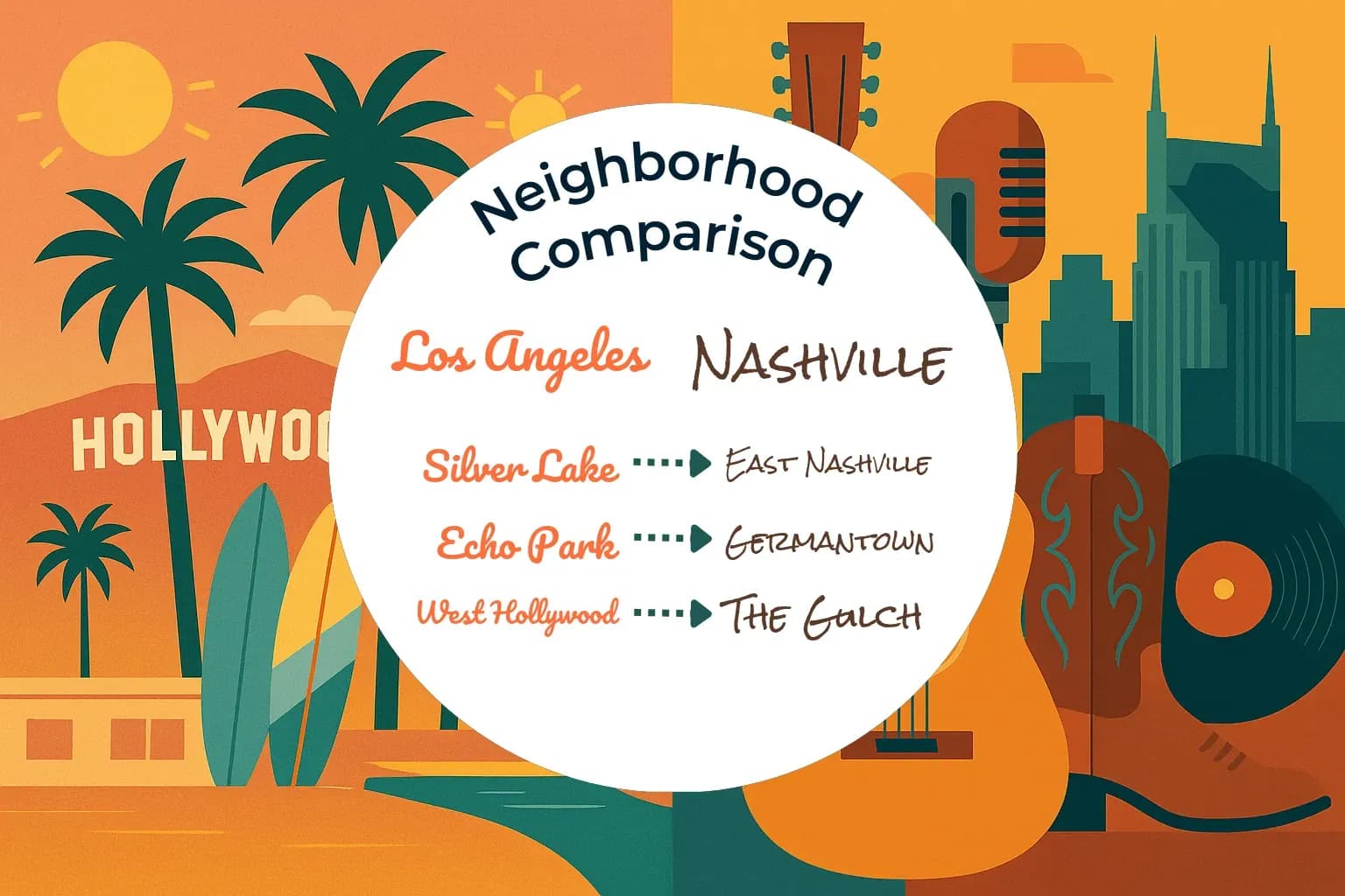 Los Angeles vs Nashville Neighborhood Comparison
