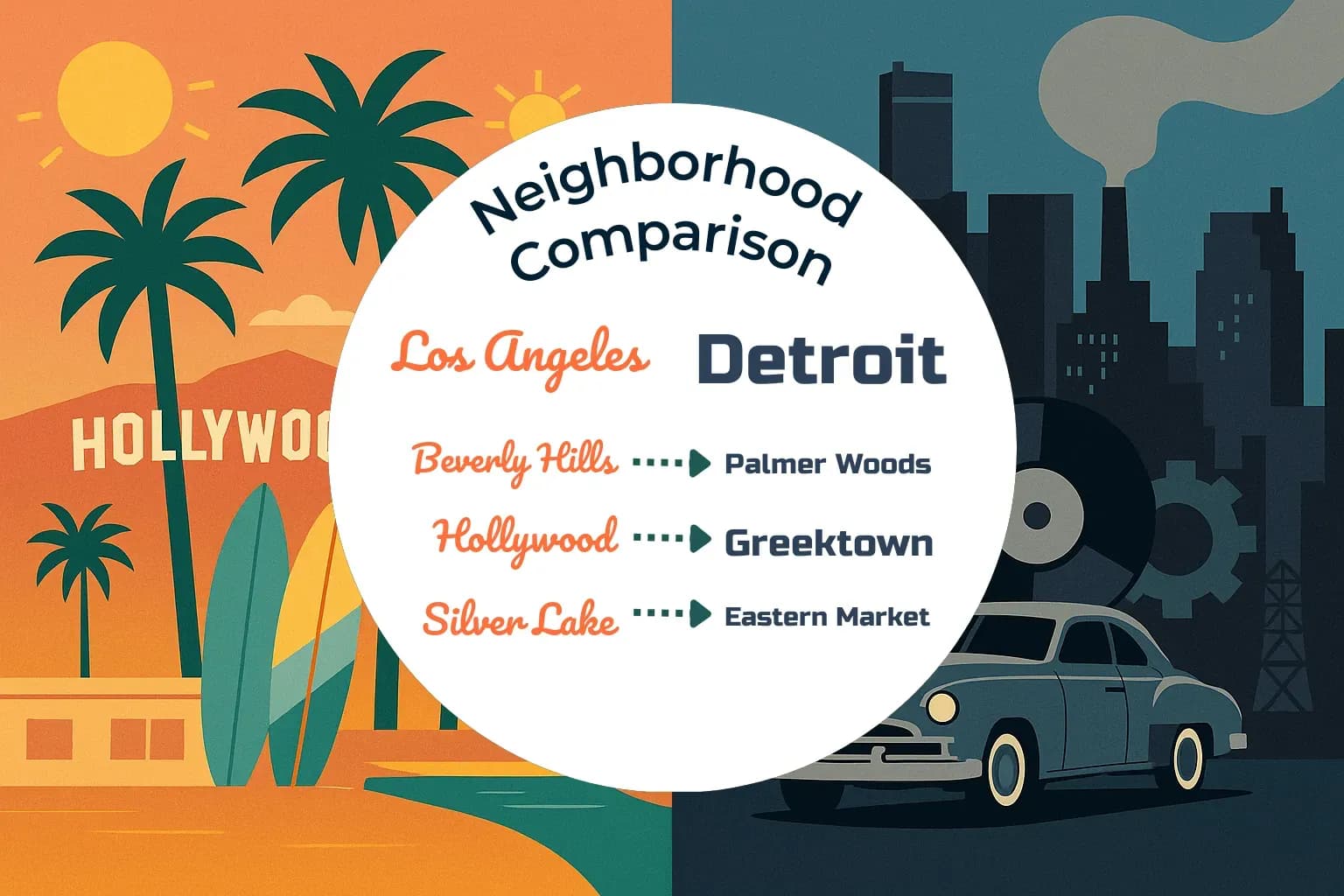 Los Angeles vs Detroit Neighborhood Comparison