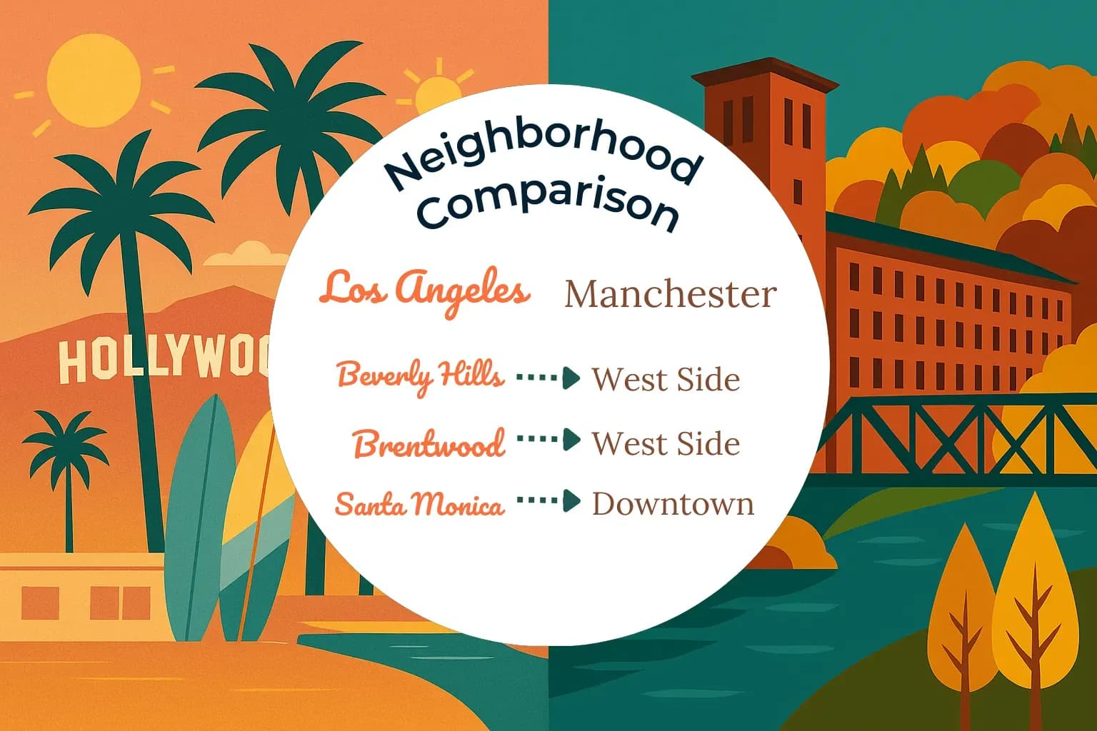 Los Angeles vs Manchester Neighborhood Comparison
