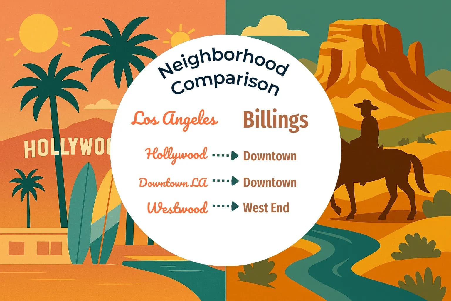Los Angeles vs Billings Neighborhood Comparison