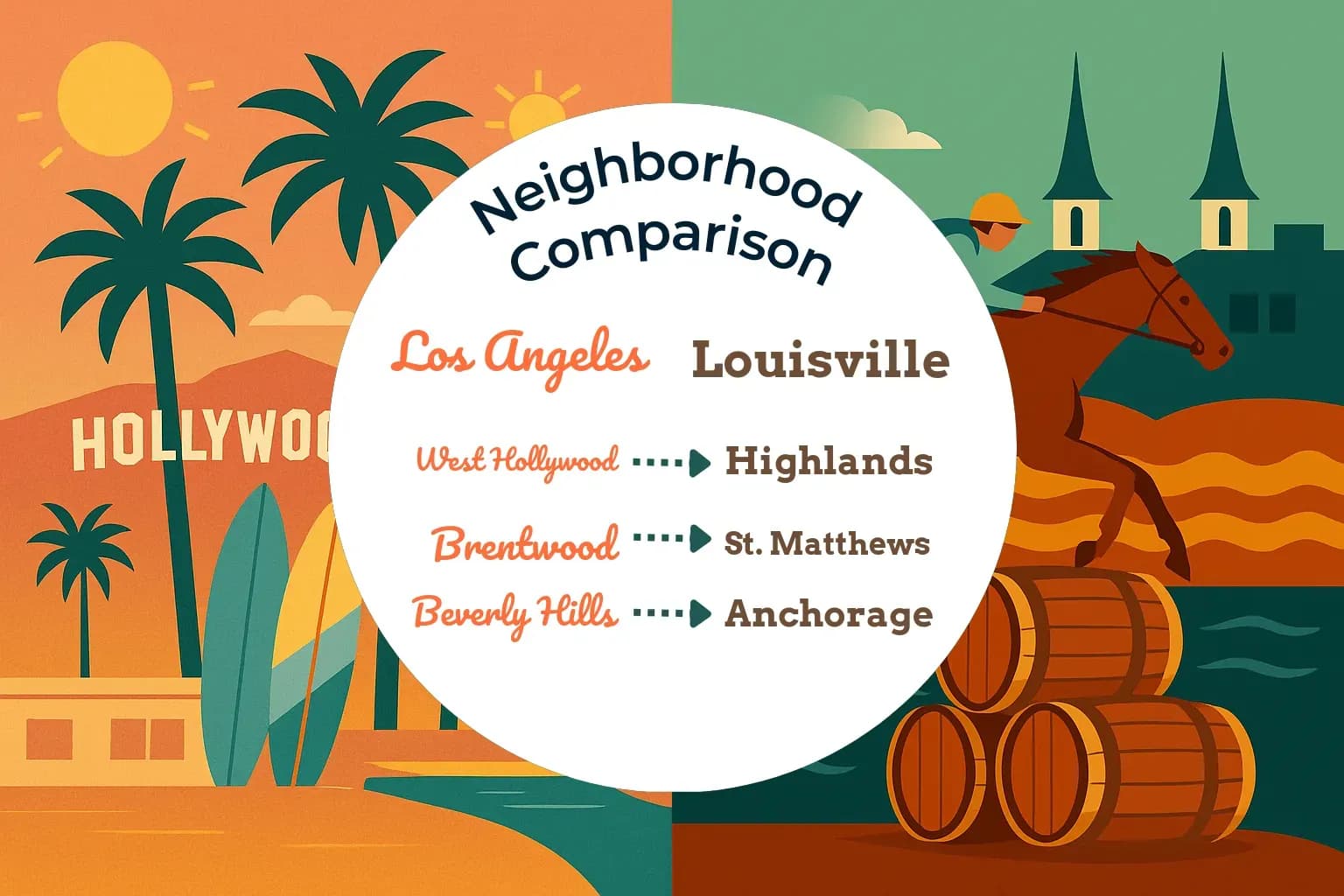 Los Angeles vs Louisville Neighborhood Comparison