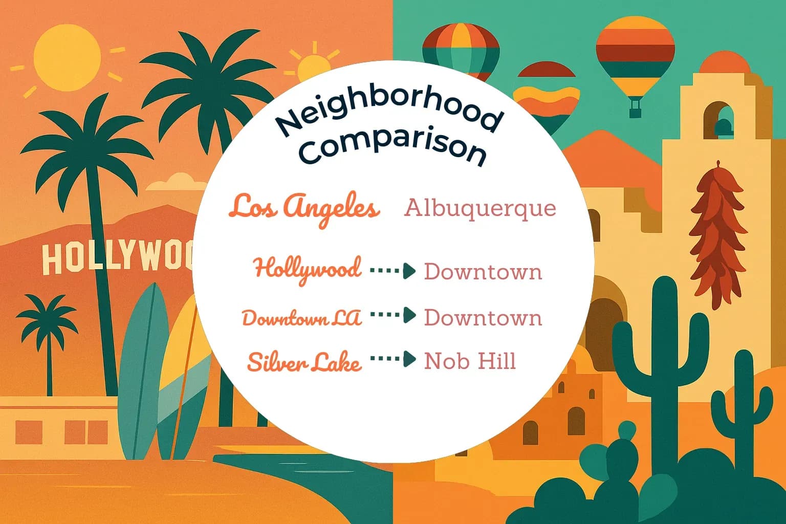 Los Angeles vs Albuquerque Neighborhood Comparison