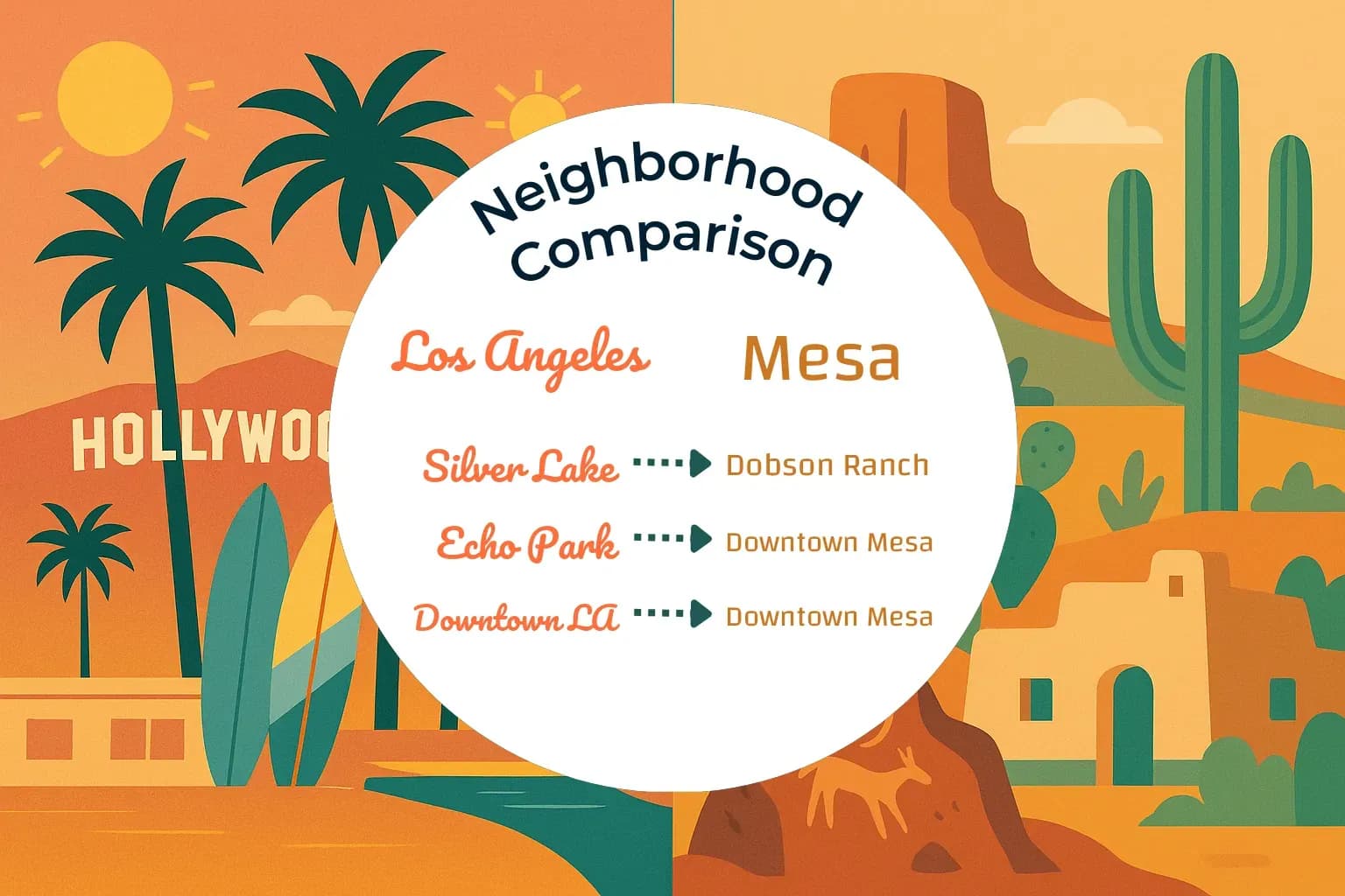 Los Angeles vs Mesa Neighborhood Comparison