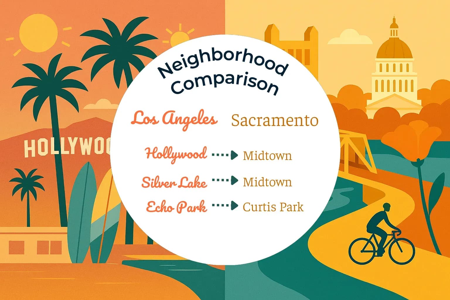 Los Angeles vs Sacramento Neighborhood Comparison