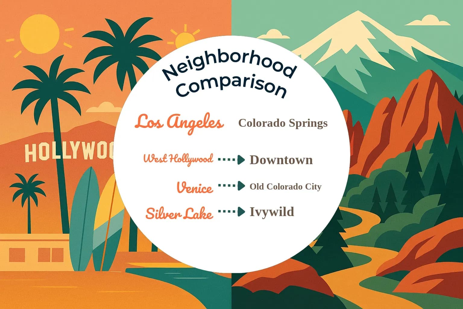 Los Angeles vs Colorado Springs Neighborhood Comparison