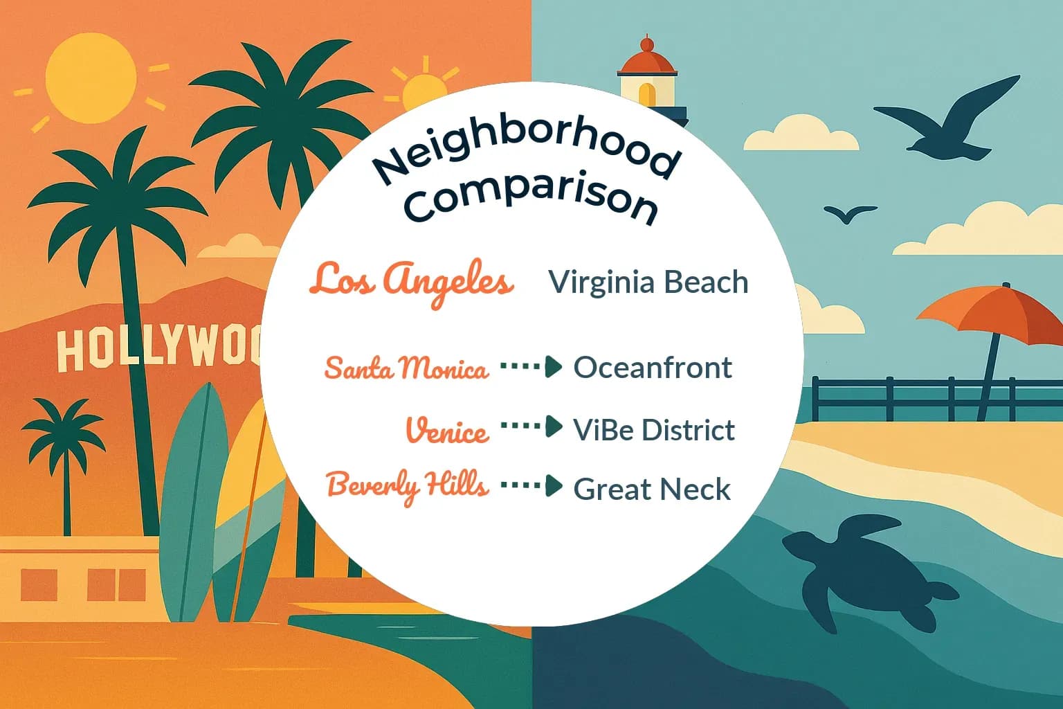 Los Angeles vs Virginia Beach Neighborhood Comparison