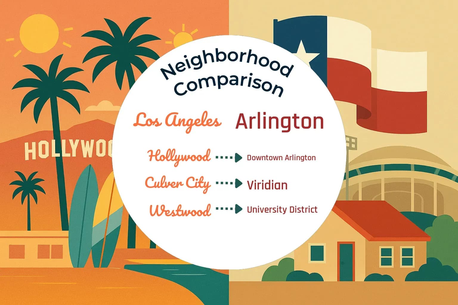 Los Angeles vs Arlington Neighborhood Comparison