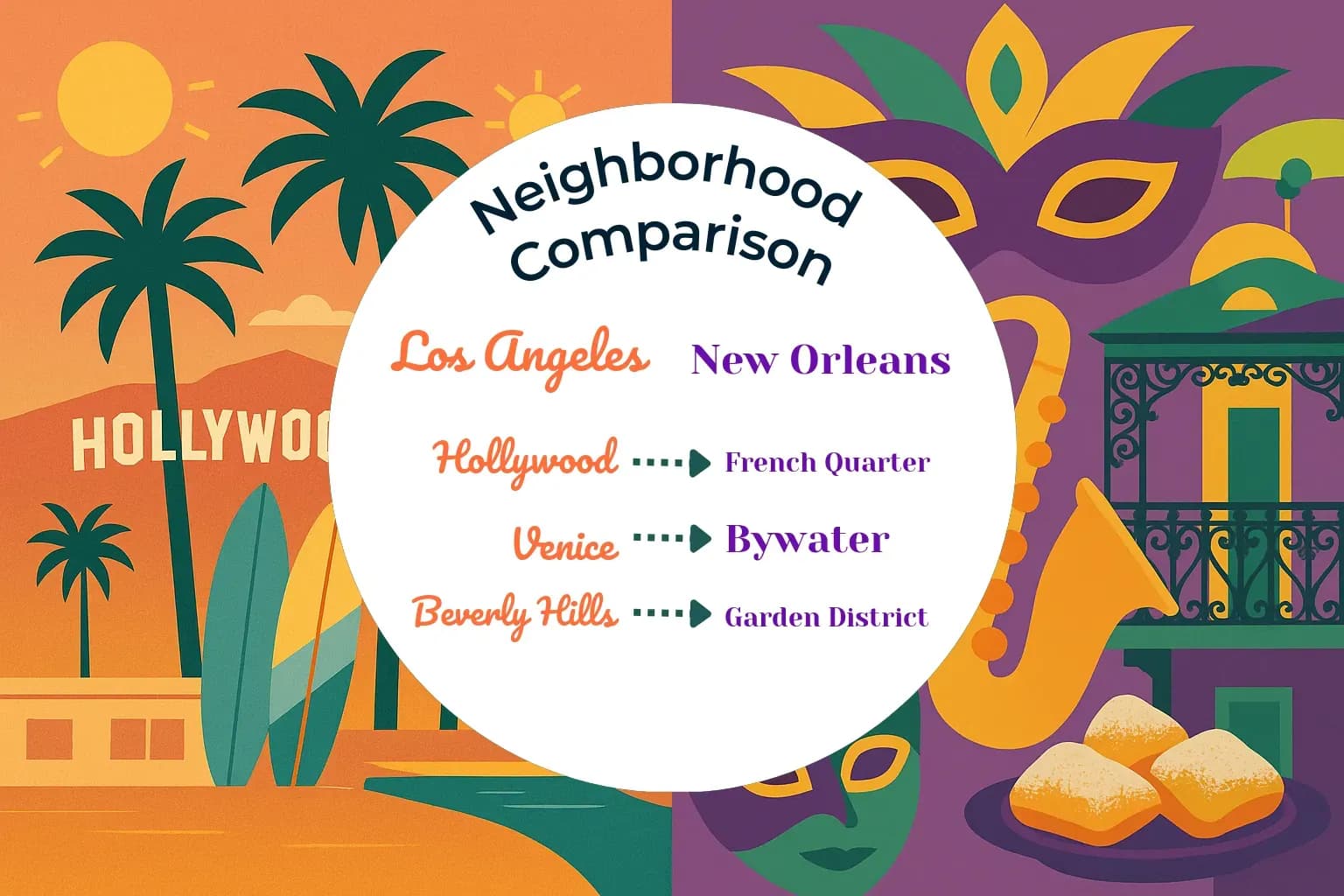 Los Angeles vs New Orleans Neighborhood Comparison