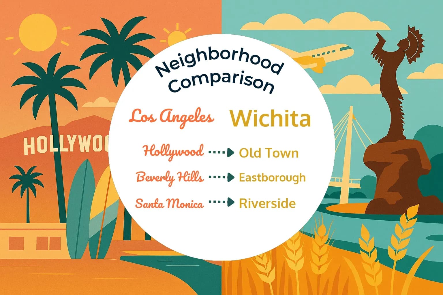 Los Angeles vs Wichita Neighborhood Comparison