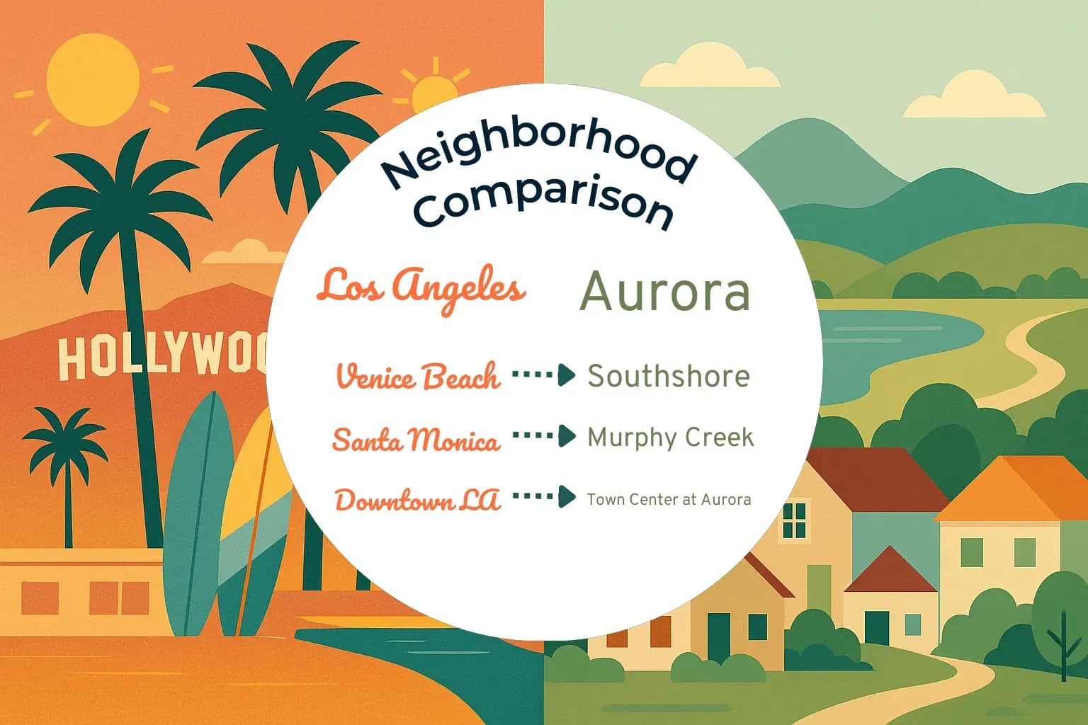 Los Angeles vs Aurora Neighborhood Comparison