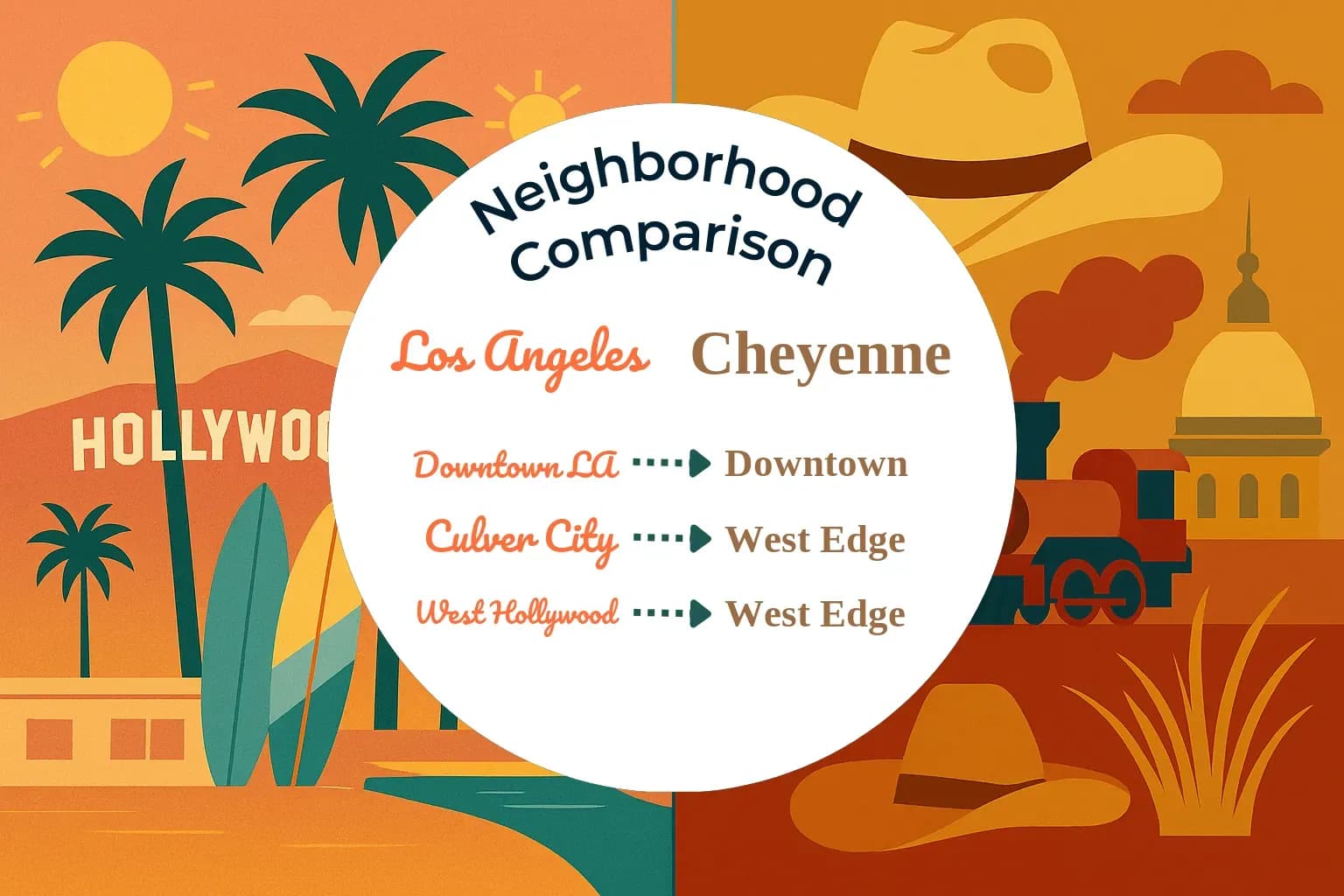 Los Angeles vs Cheyenne Neighborhood Comparison