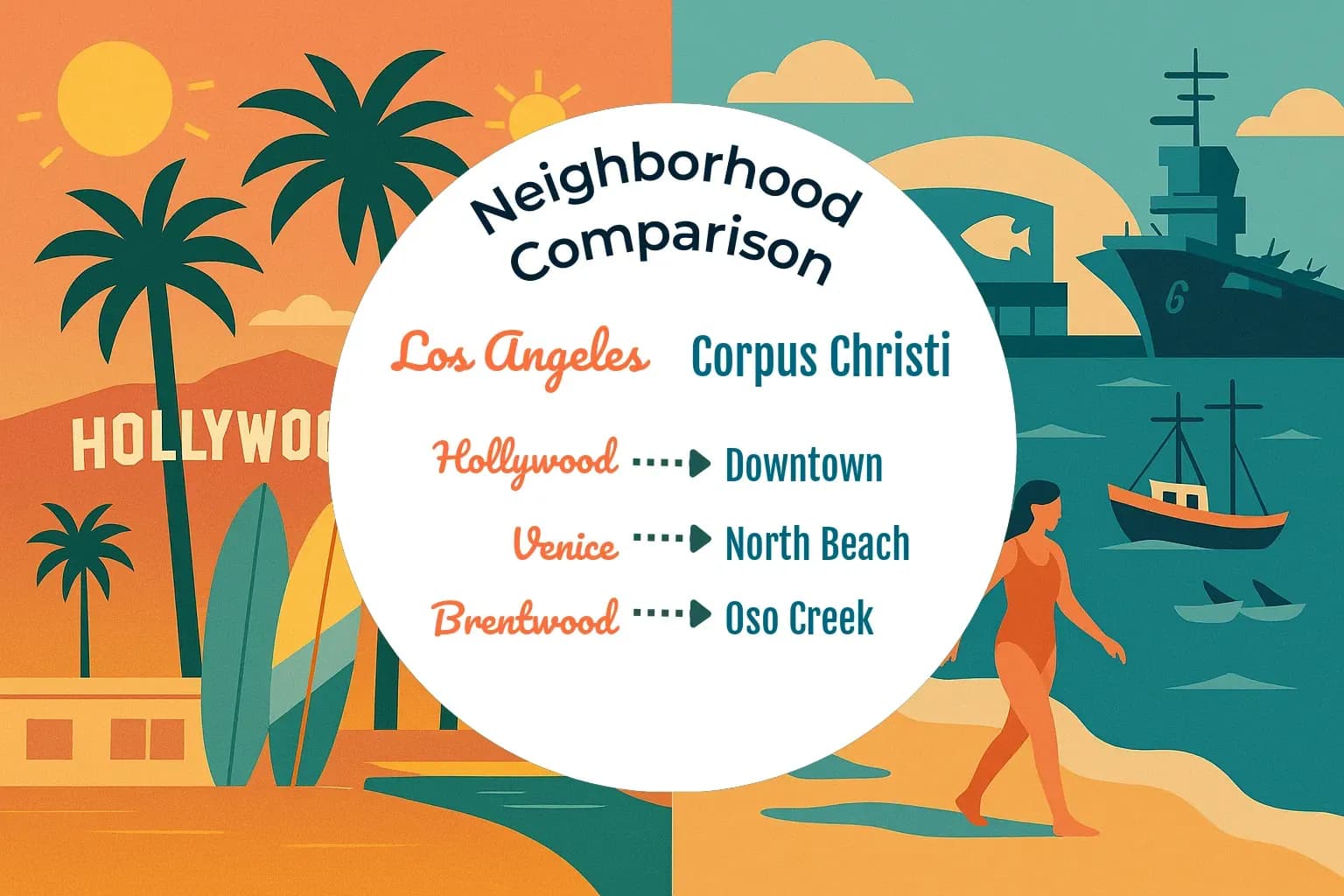 Los Angeles vs Corpus Christi Neighborhood Comparison
