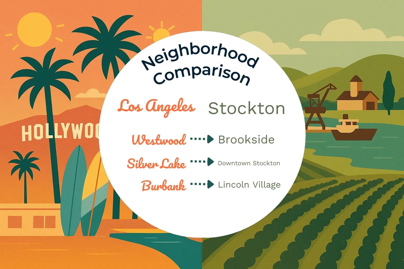Los Angeles vs Stockton Neighborhood Comparison