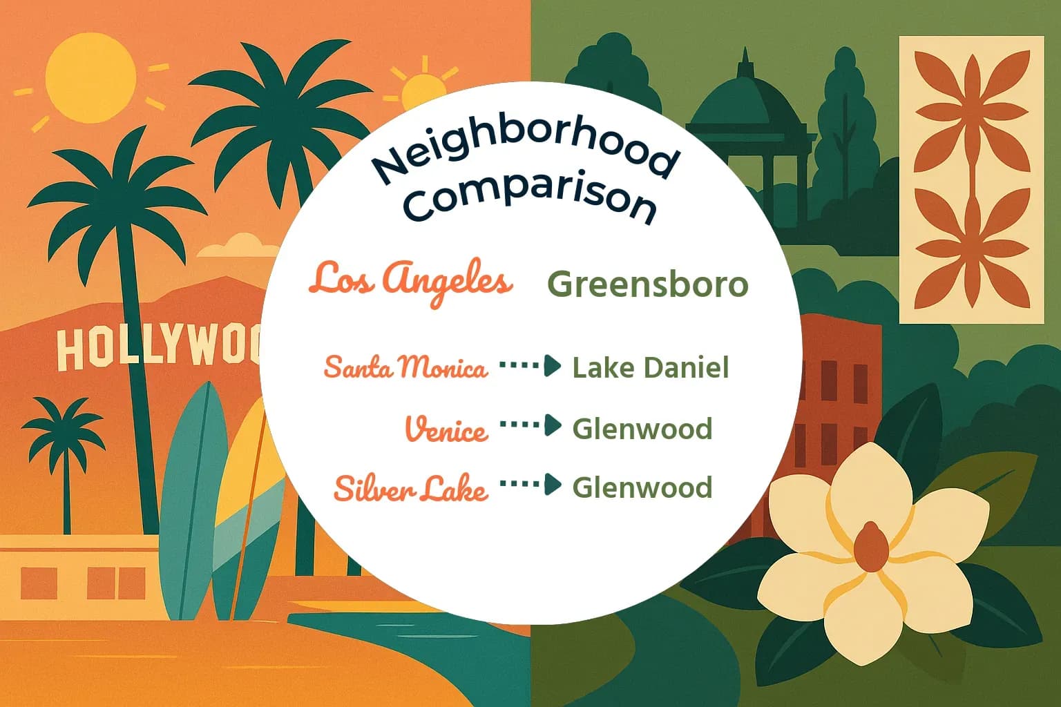 Los Angeles vs Greensboro Neighborhood Comparison