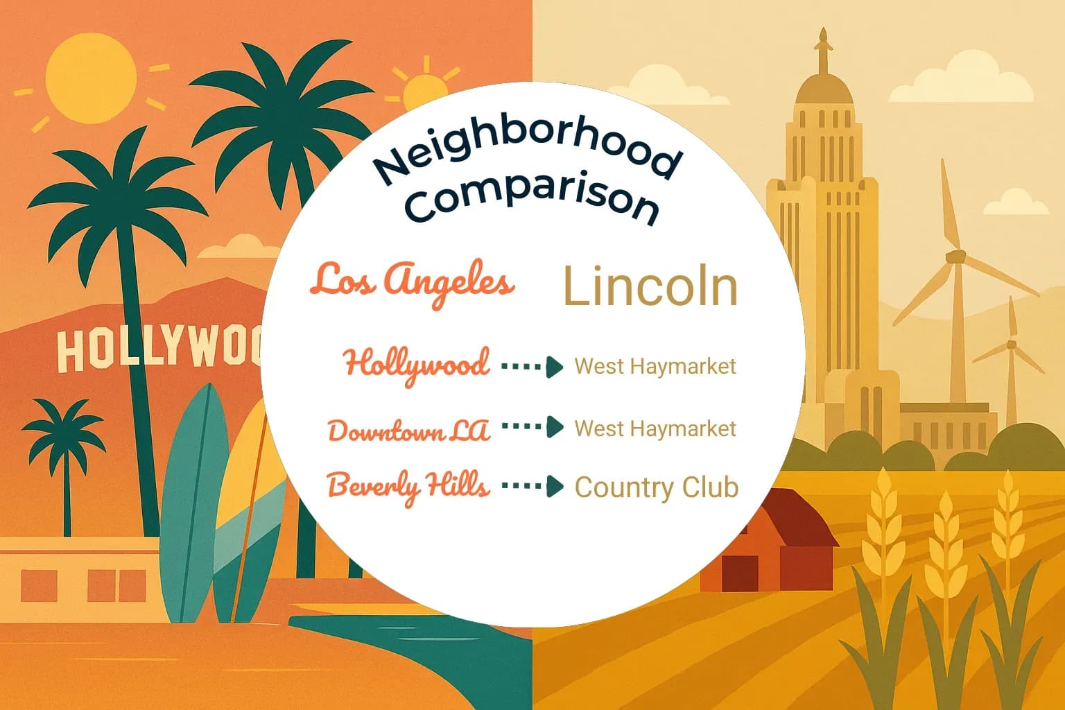 Los Angeles vs Lincoln Neighborhood Comparison