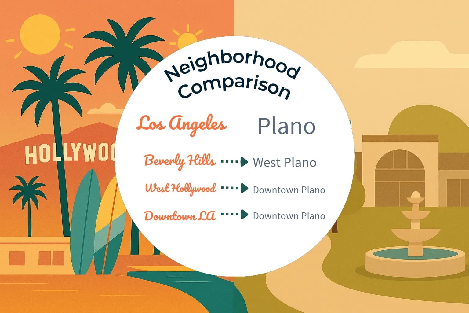 Los Angeles vs Plano Neighborhood Comparison
