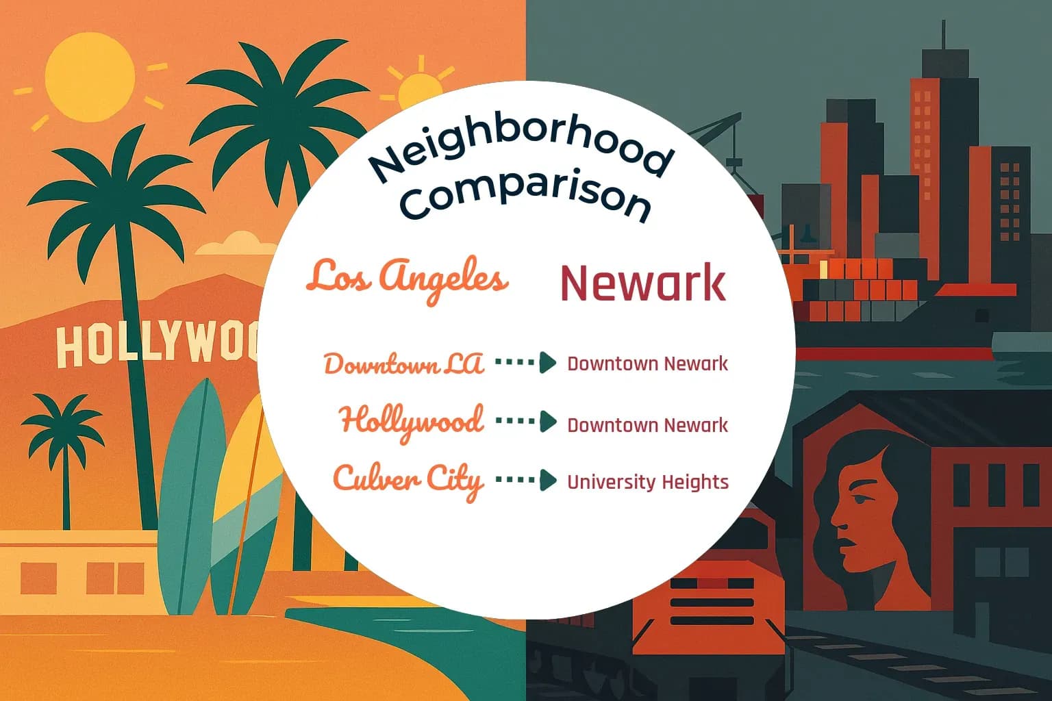 Los Angeles vs Newark Neighborhood Comparison
