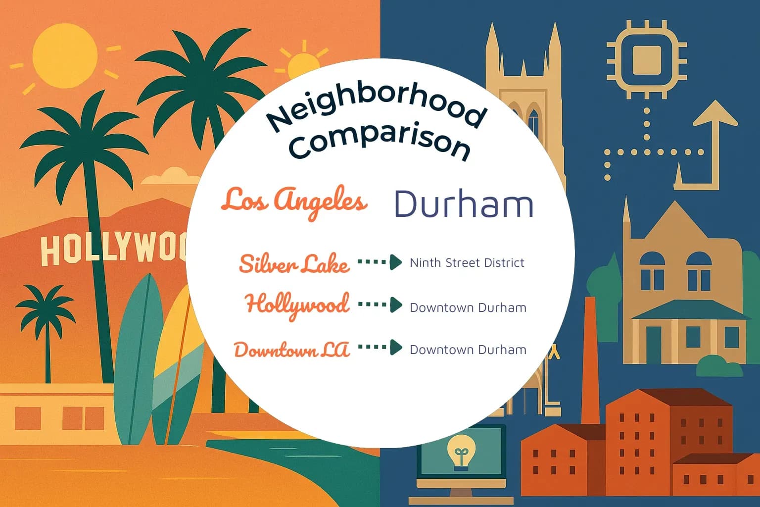 Los Angeles vs Durham Neighborhood Comparison