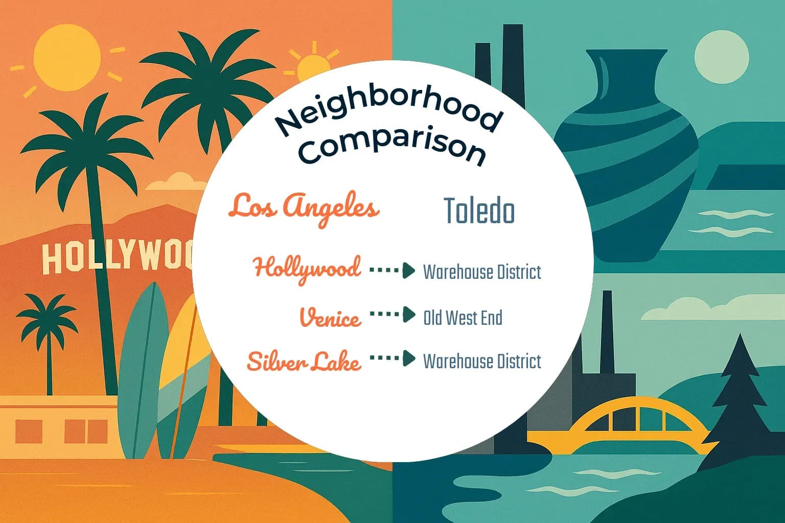 Los Angeles vs Toledo Neighborhood Comparison