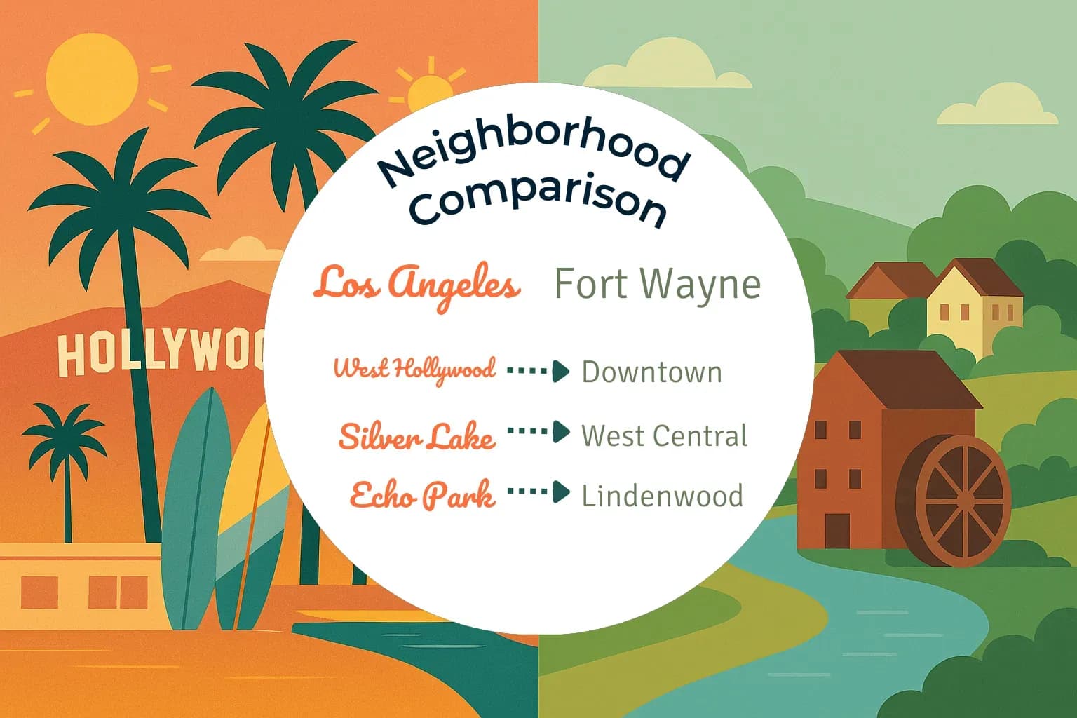 Los Angeles vs Fort Wayne Neighborhood Comparison