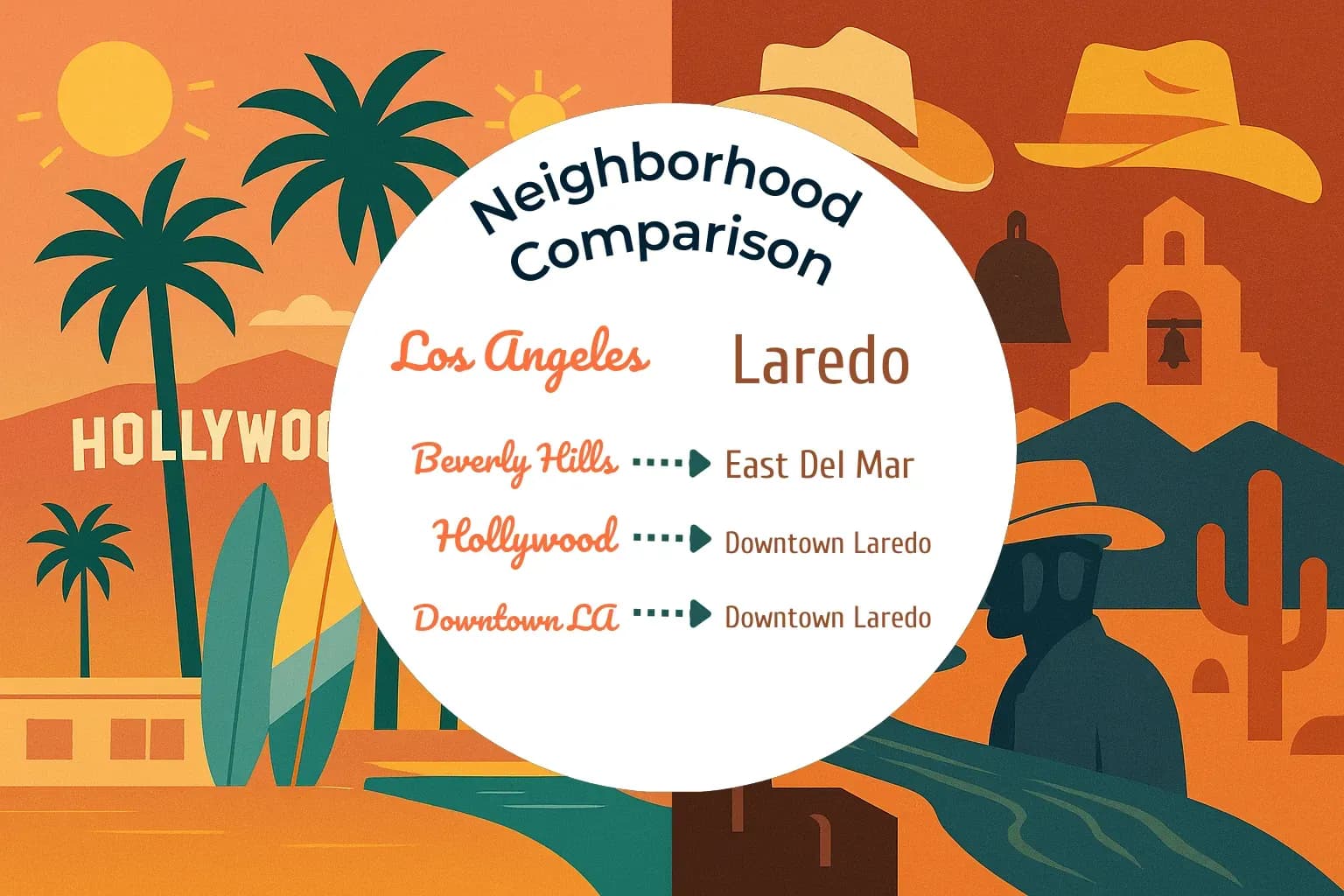 Los Angeles vs Laredo Neighborhood Comparison
