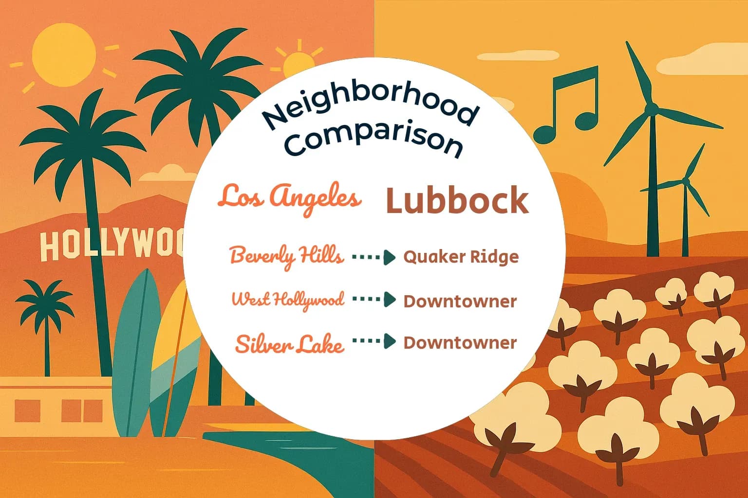 Los Angeles vs Lubbock Neighborhood Comparison