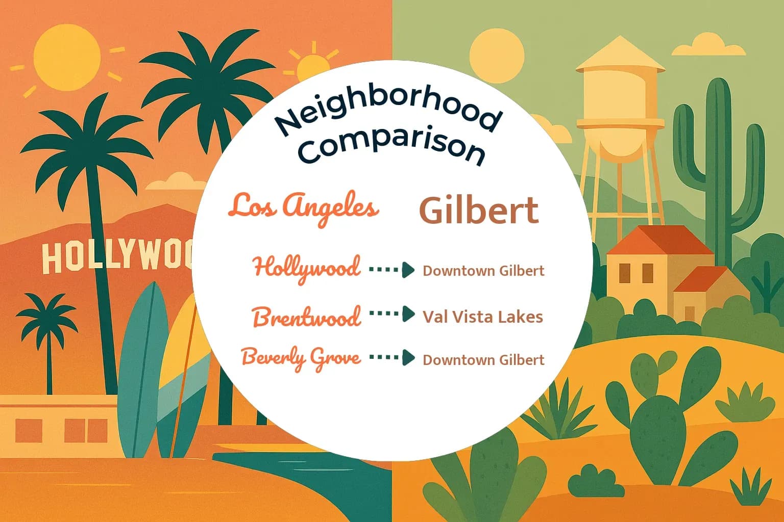 Los Angeles vs Gilbert Neighborhood Comparison