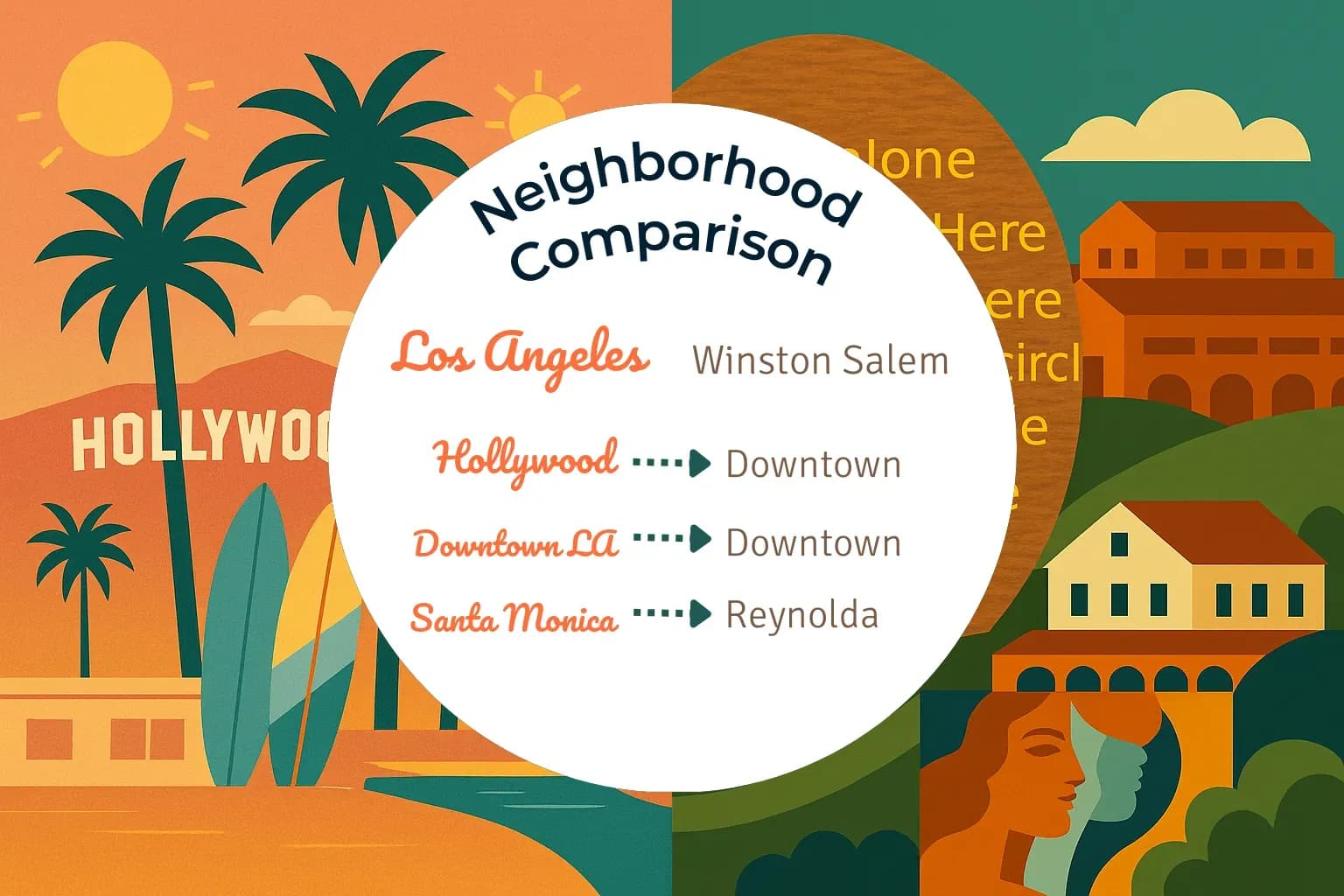 Los Angeles vs Winston Salem Neighborhood Comparison