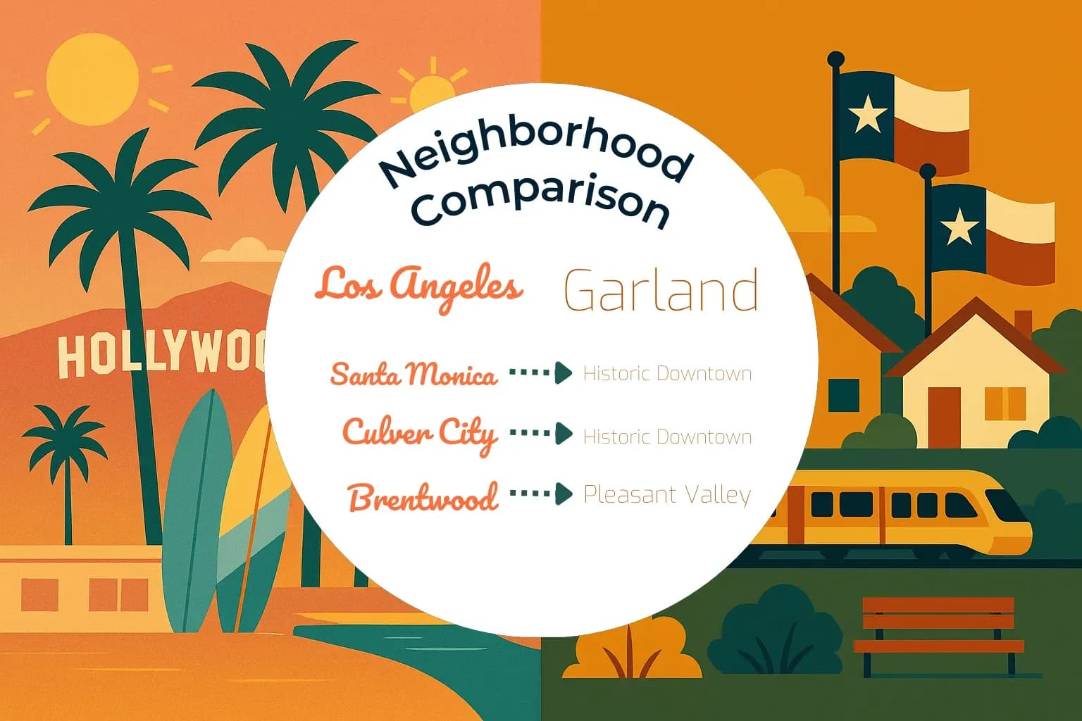 Los Angeles vs Garland Neighborhood Comparison