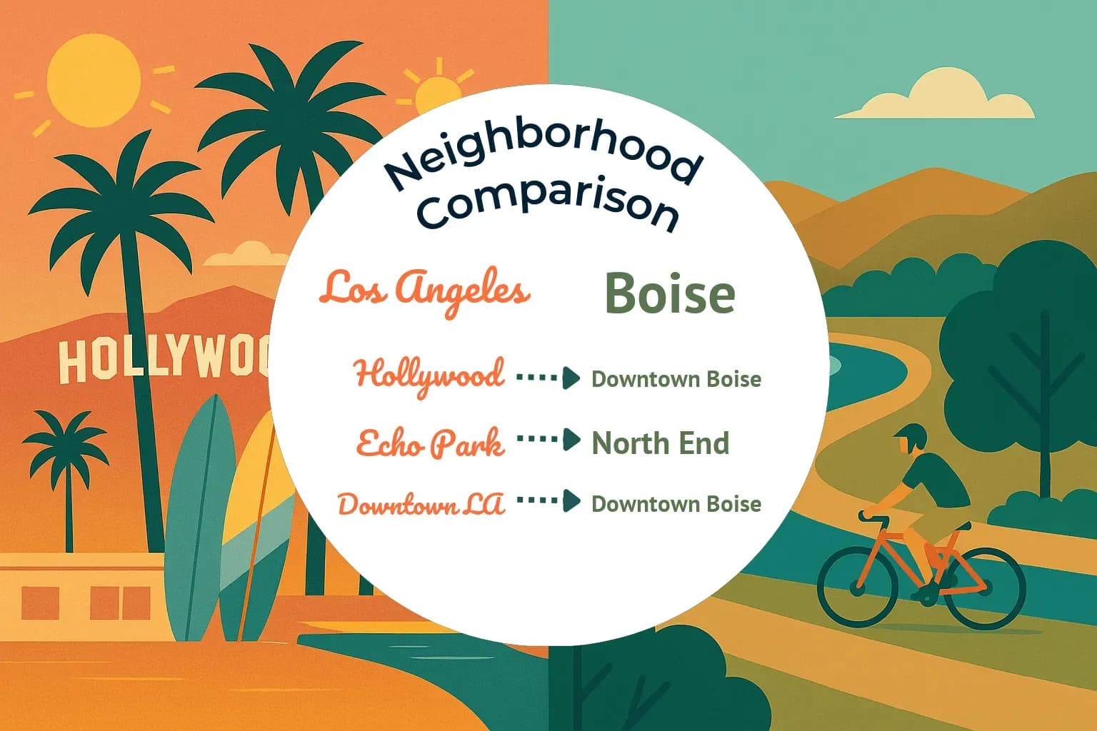 Los Angeles vs Boise Neighborhood Comparison