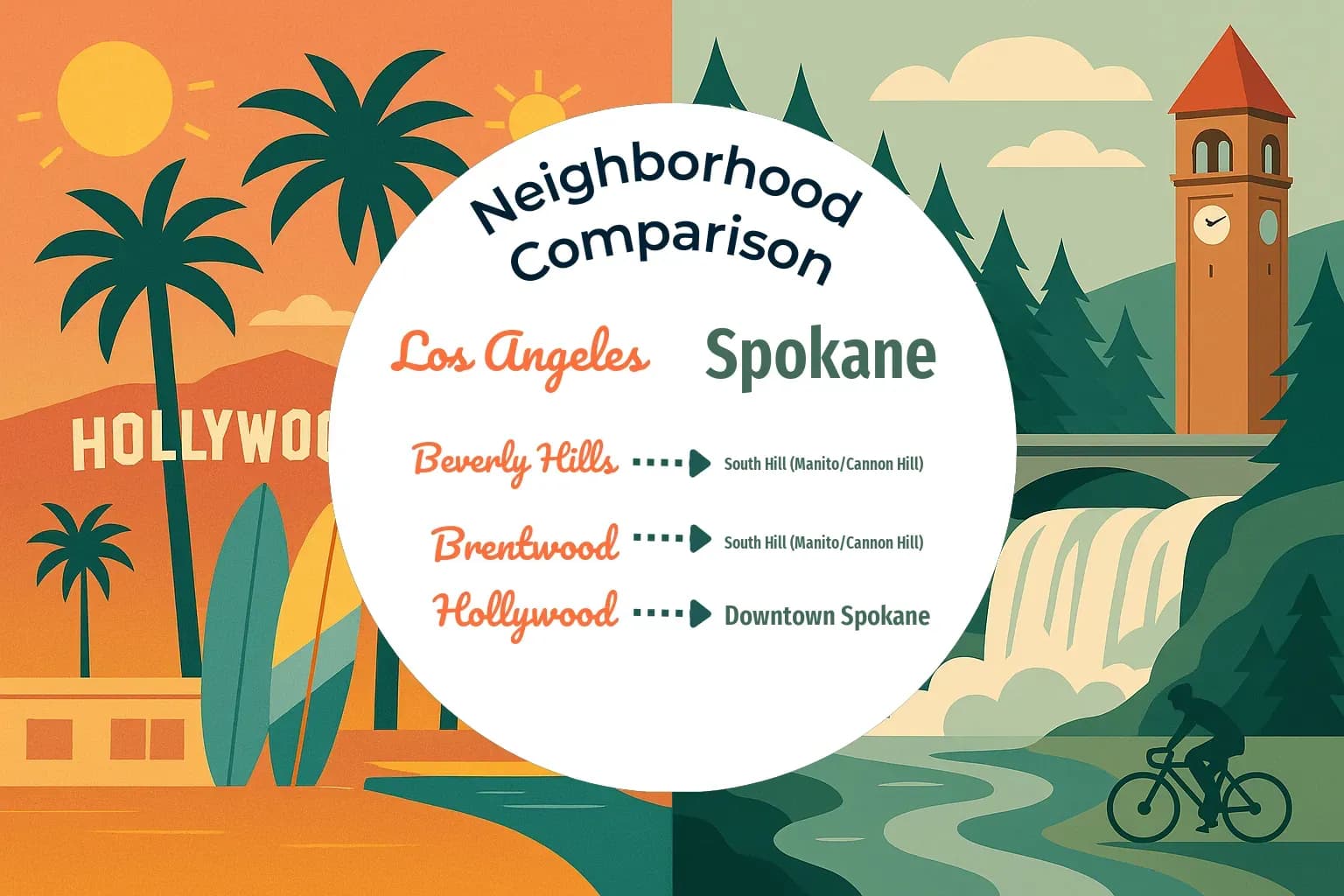Los Angeles vs Spokane Neighborhood Comparison