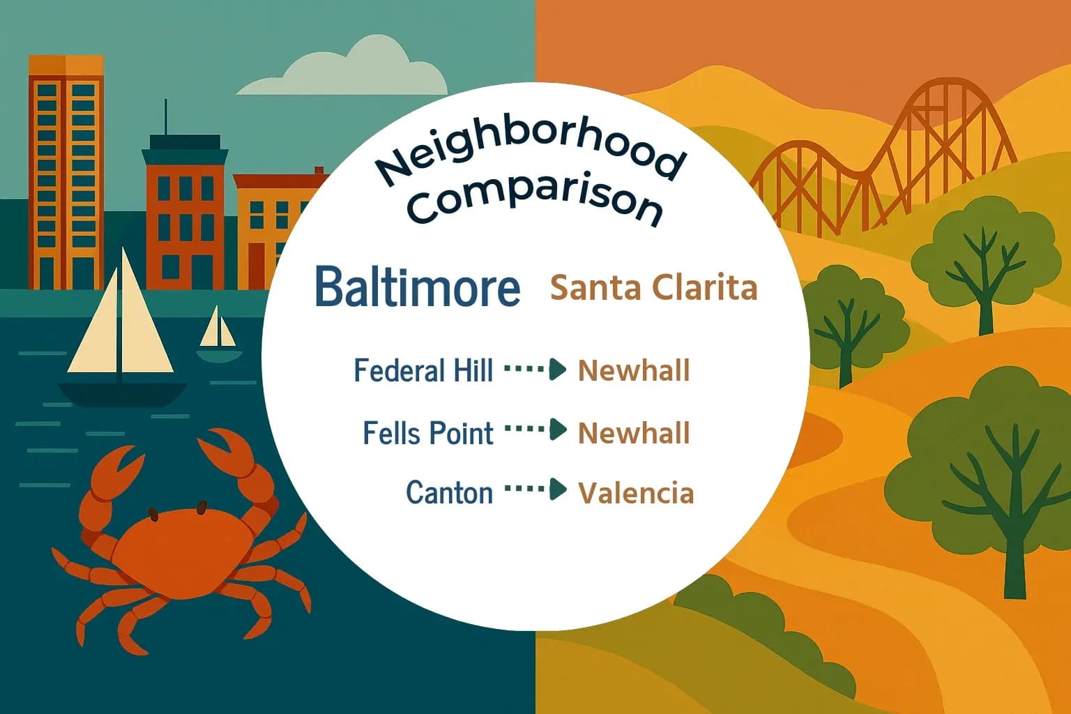 Baltimore vs Santa Clarita Neighborhood Comparison