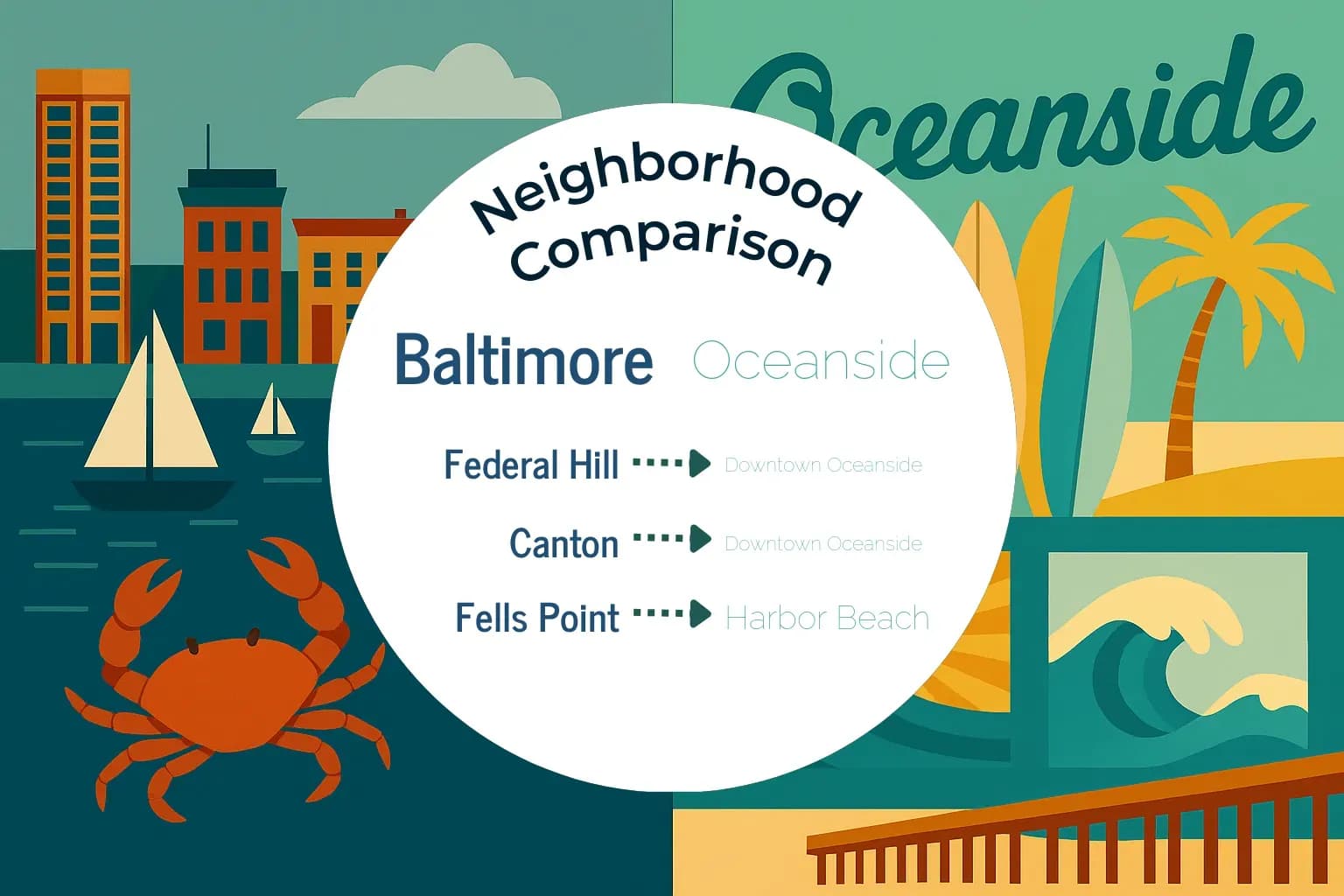 Baltimore vs Oceanside Neighborhood Comparison